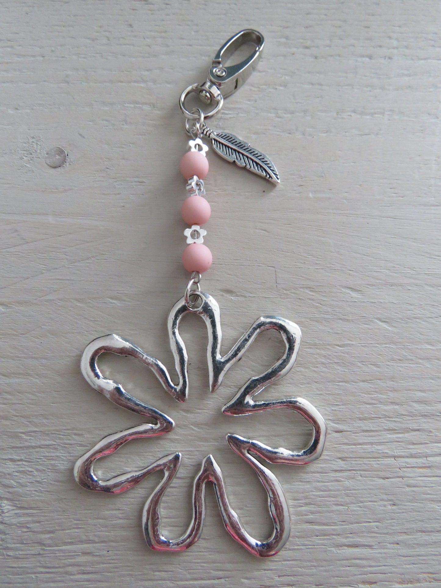 Gave sleutelhanger/tashanger Bloem