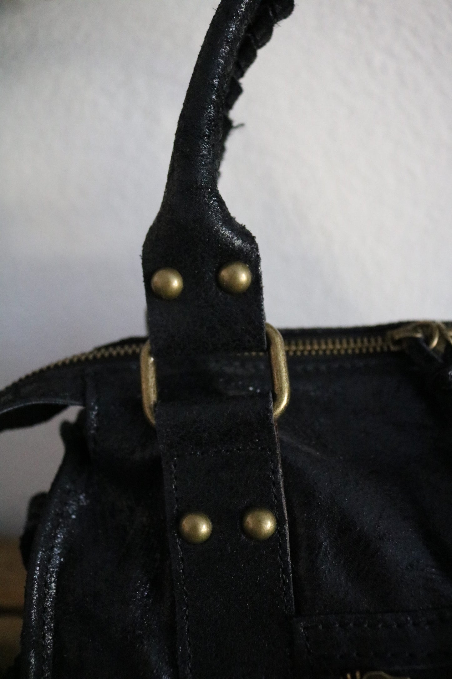hand-/schouder-/crossbody tas van leer