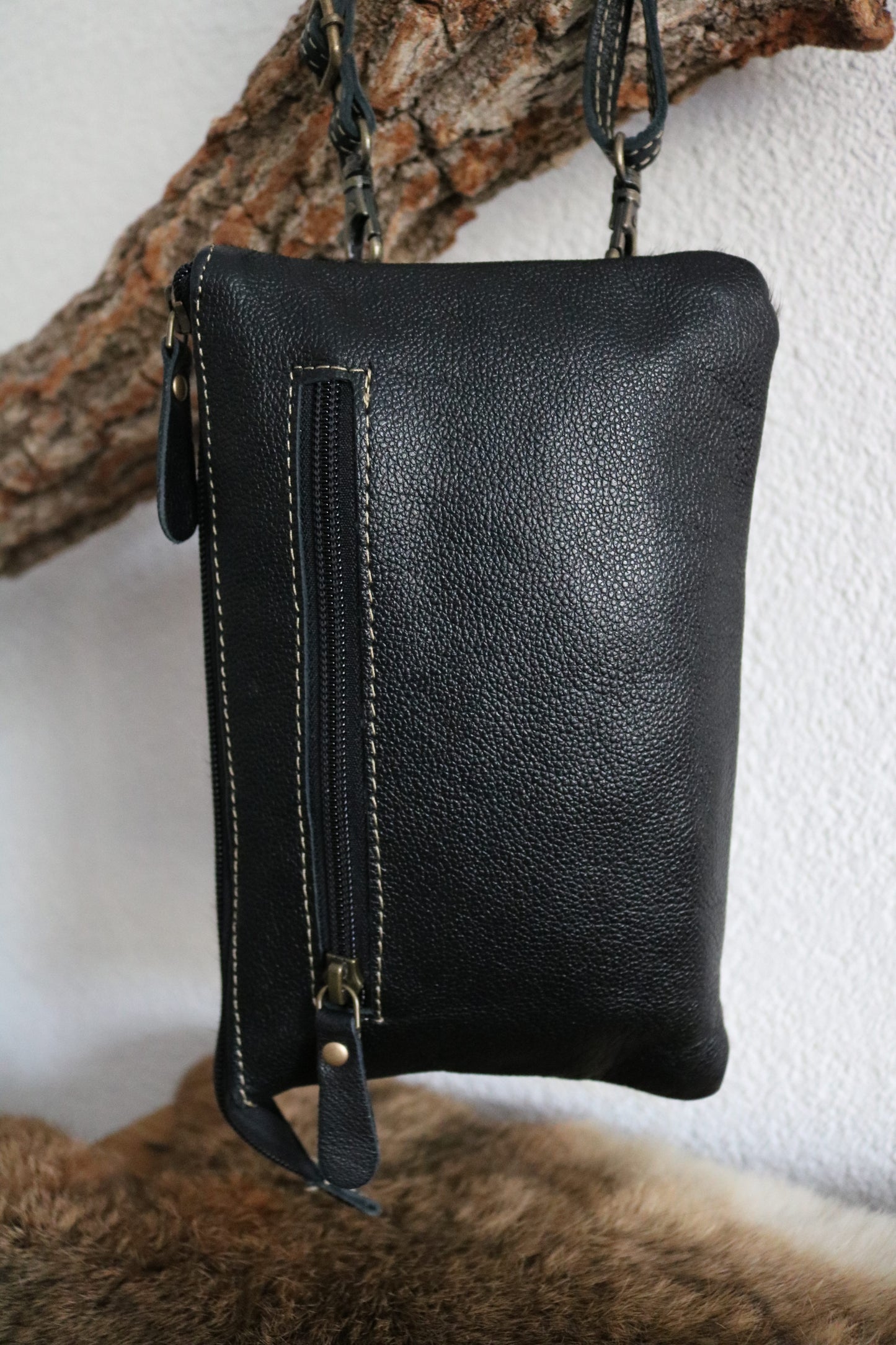 schouder-/crossbody tas (leer)