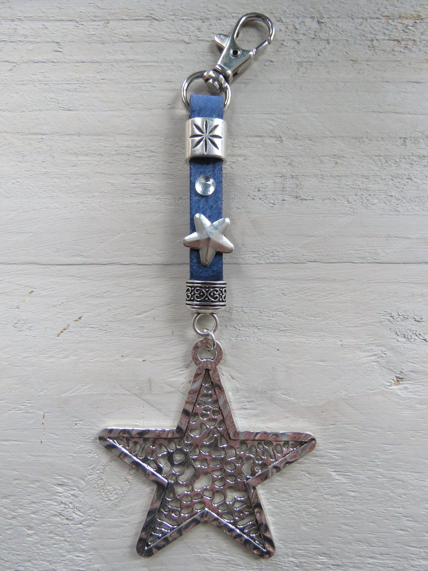 Sleutelhanger/tashanger van leer (Ster)