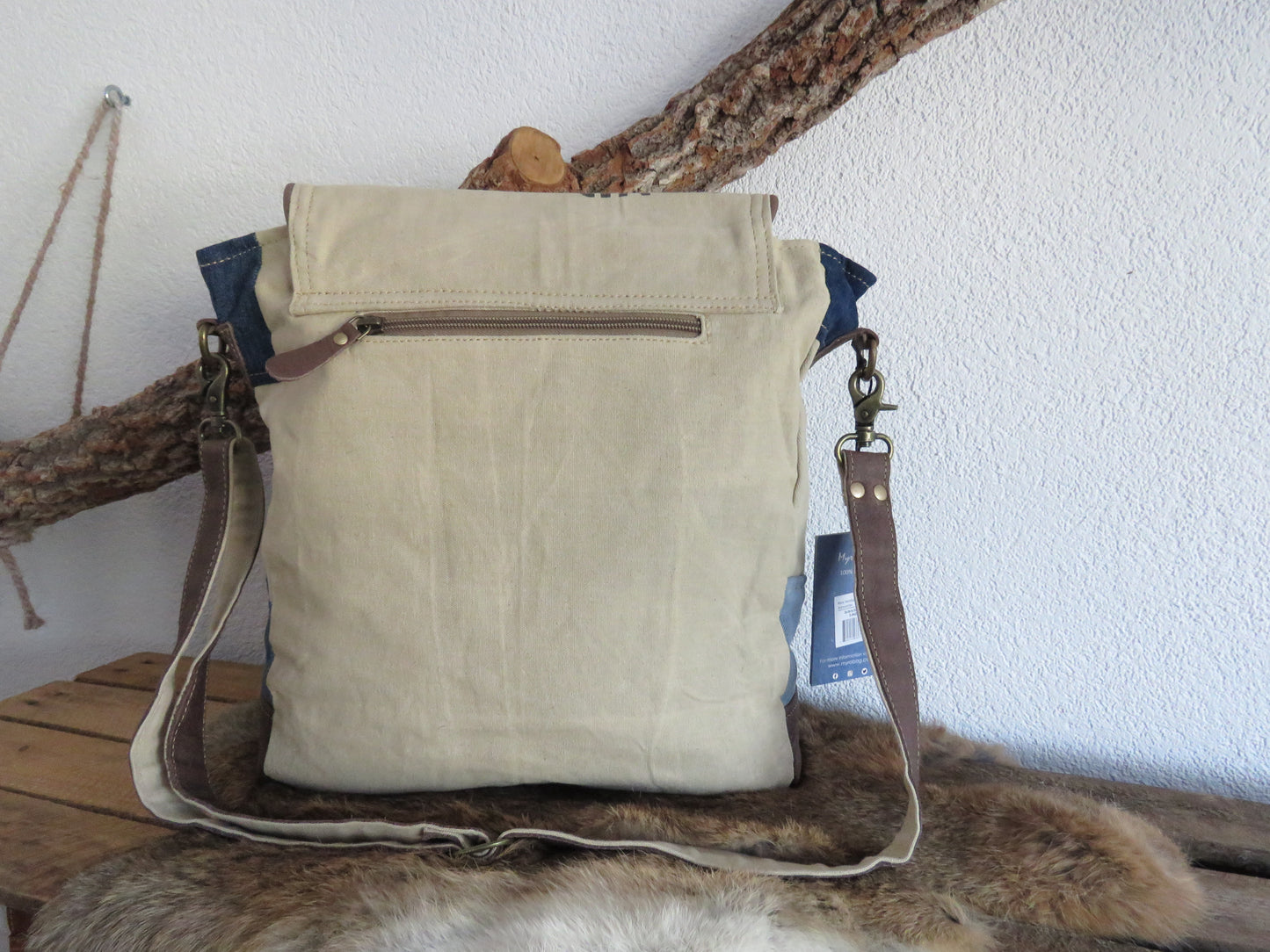hand/schoudertas van Myra Bag (canvas/leer)