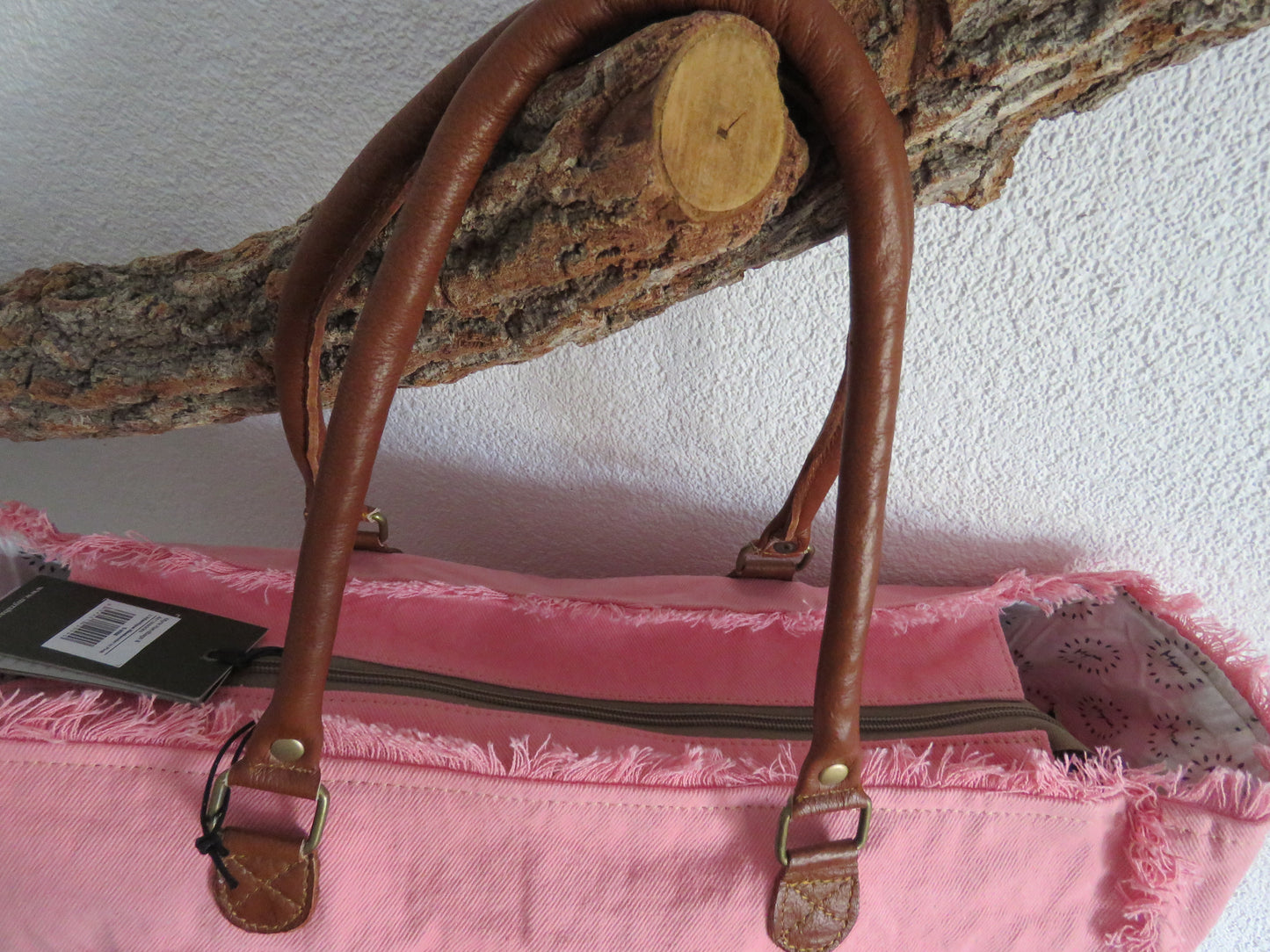 schoudertas-/strandtas-/sport-/weekendtas (canvas en leer)