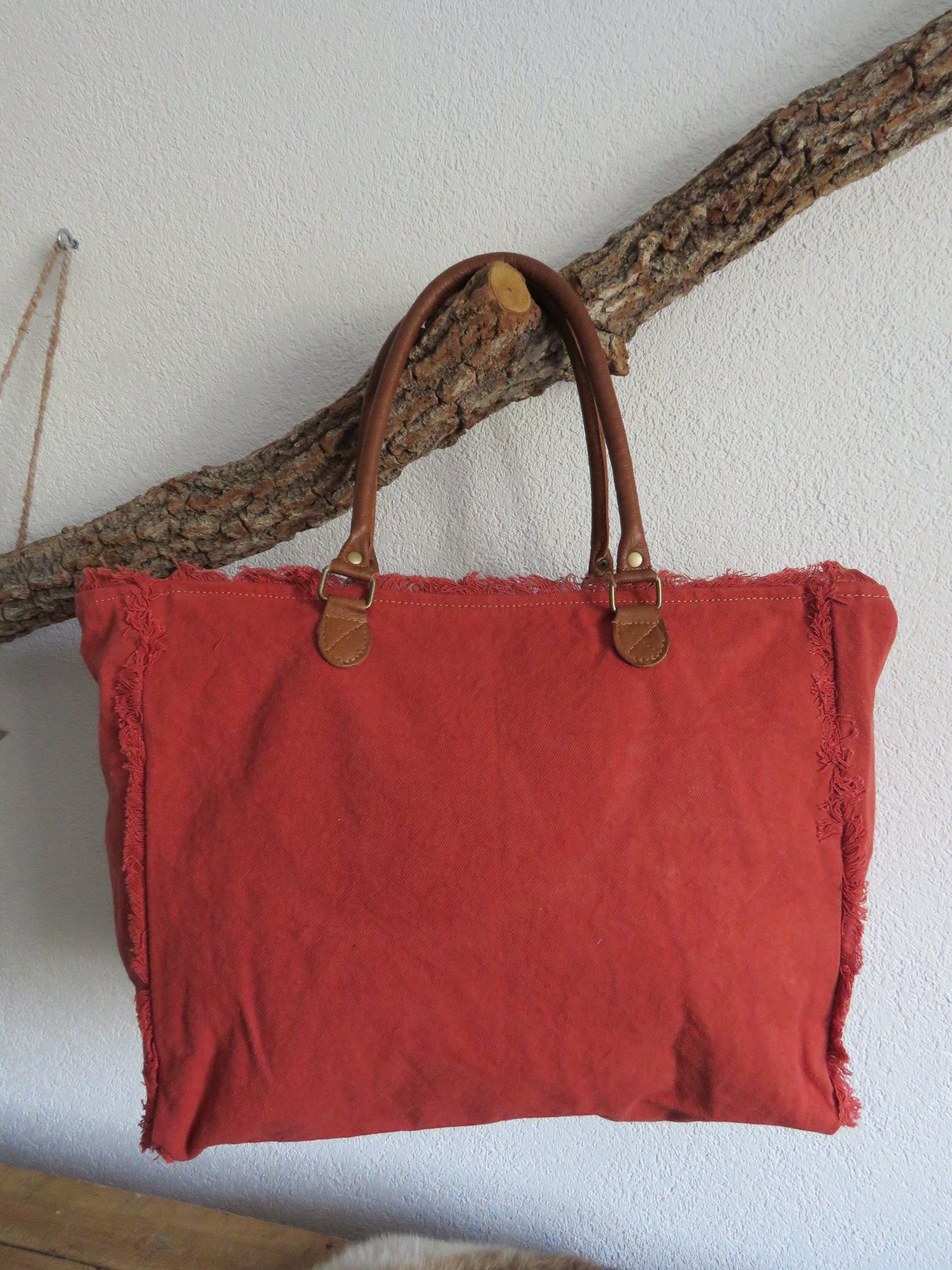 schoudertas-/strandtas-/sport-/weekendtas (canvas en leer)