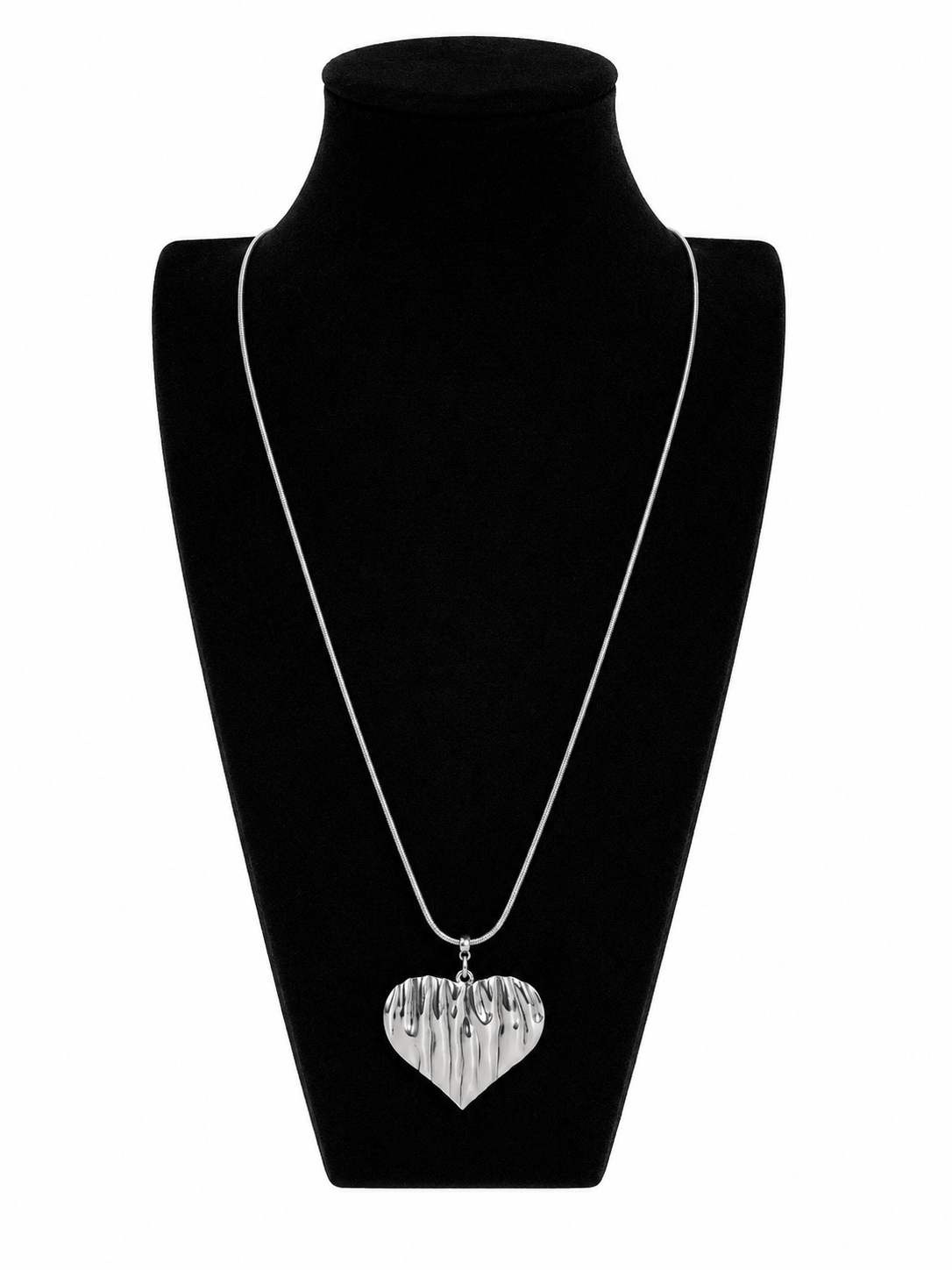Ketting 80 cm m et een zilveren hart