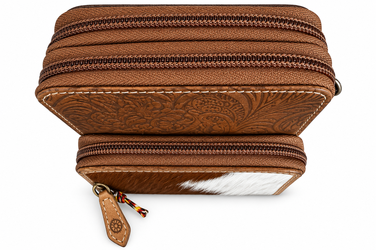 schouder-/crossbody tas (leer)