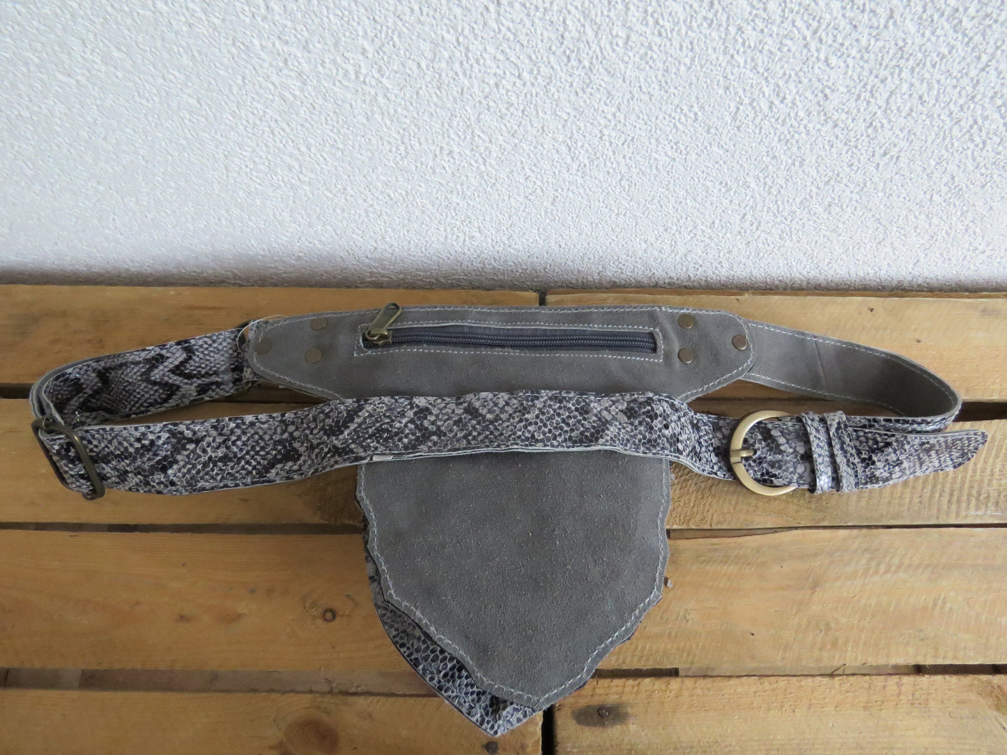 Lederen heuptasje (bohemian style)