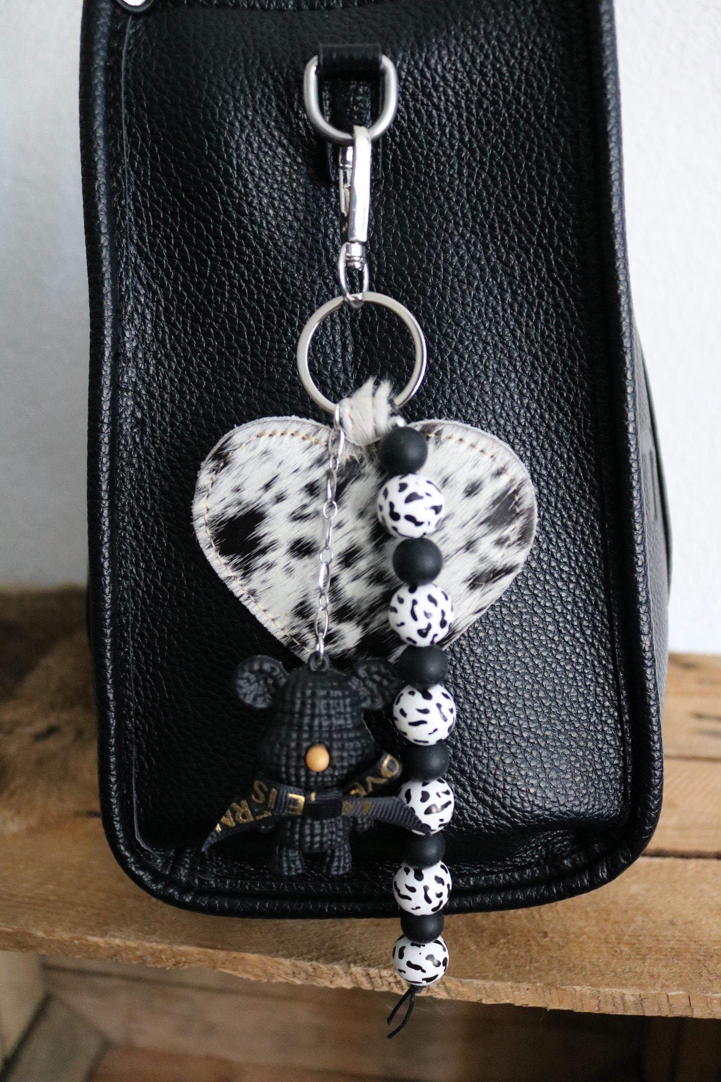sleutelhanger/tashanger hart (leer)