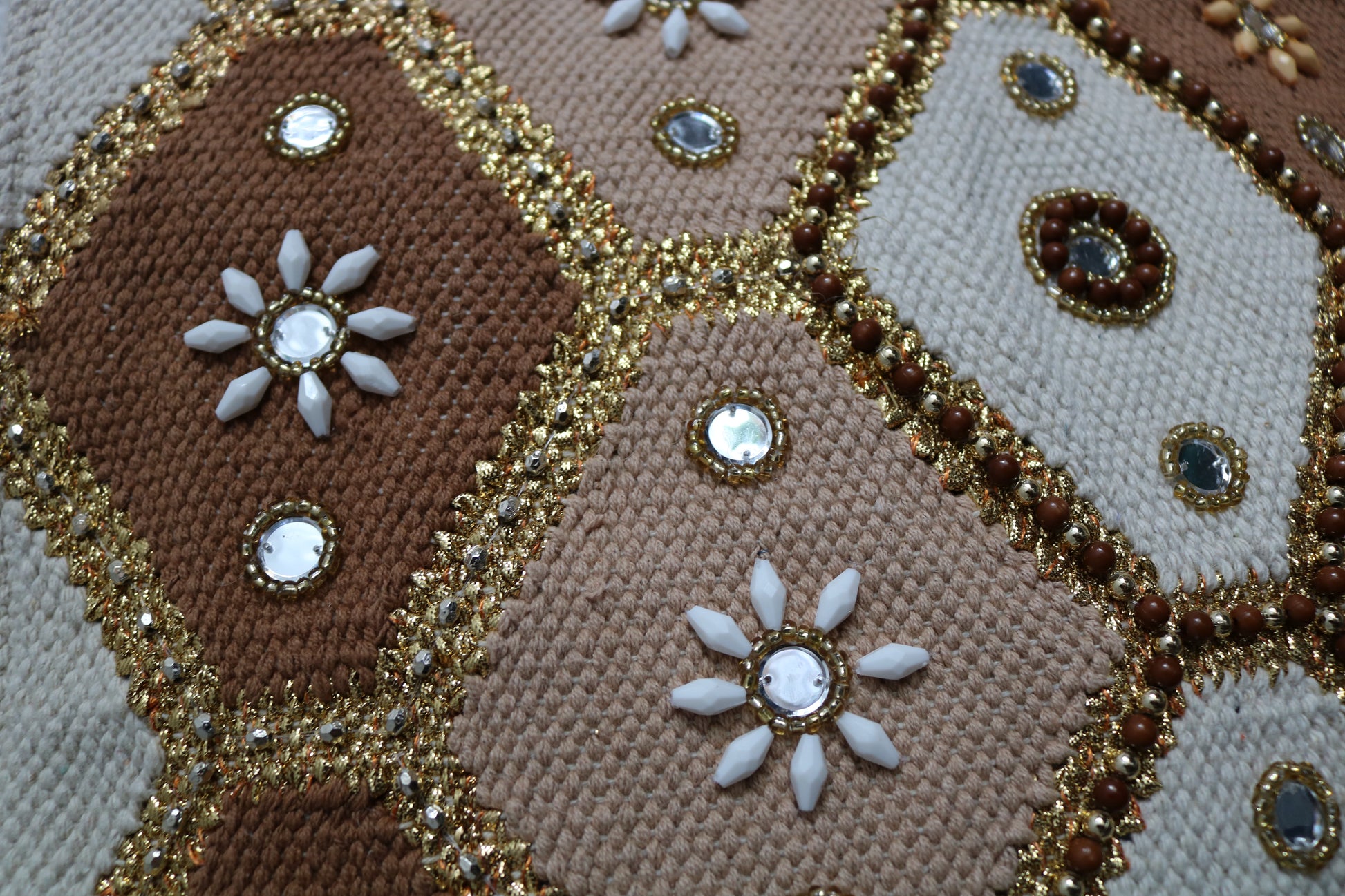 Strandtas (leer/canvas)