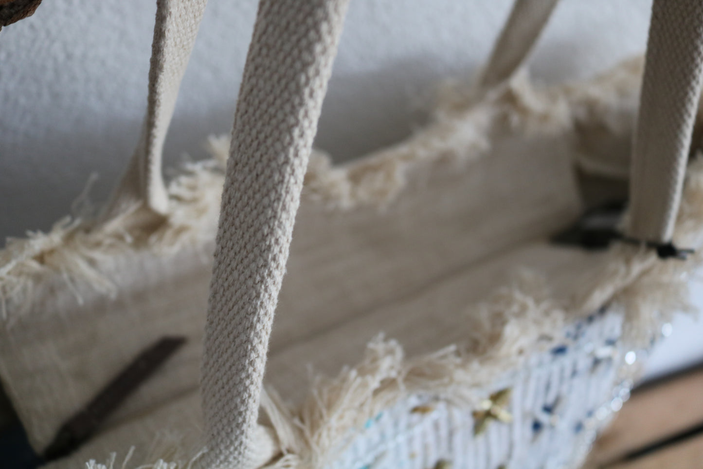 Strandtas (leer/canvas)