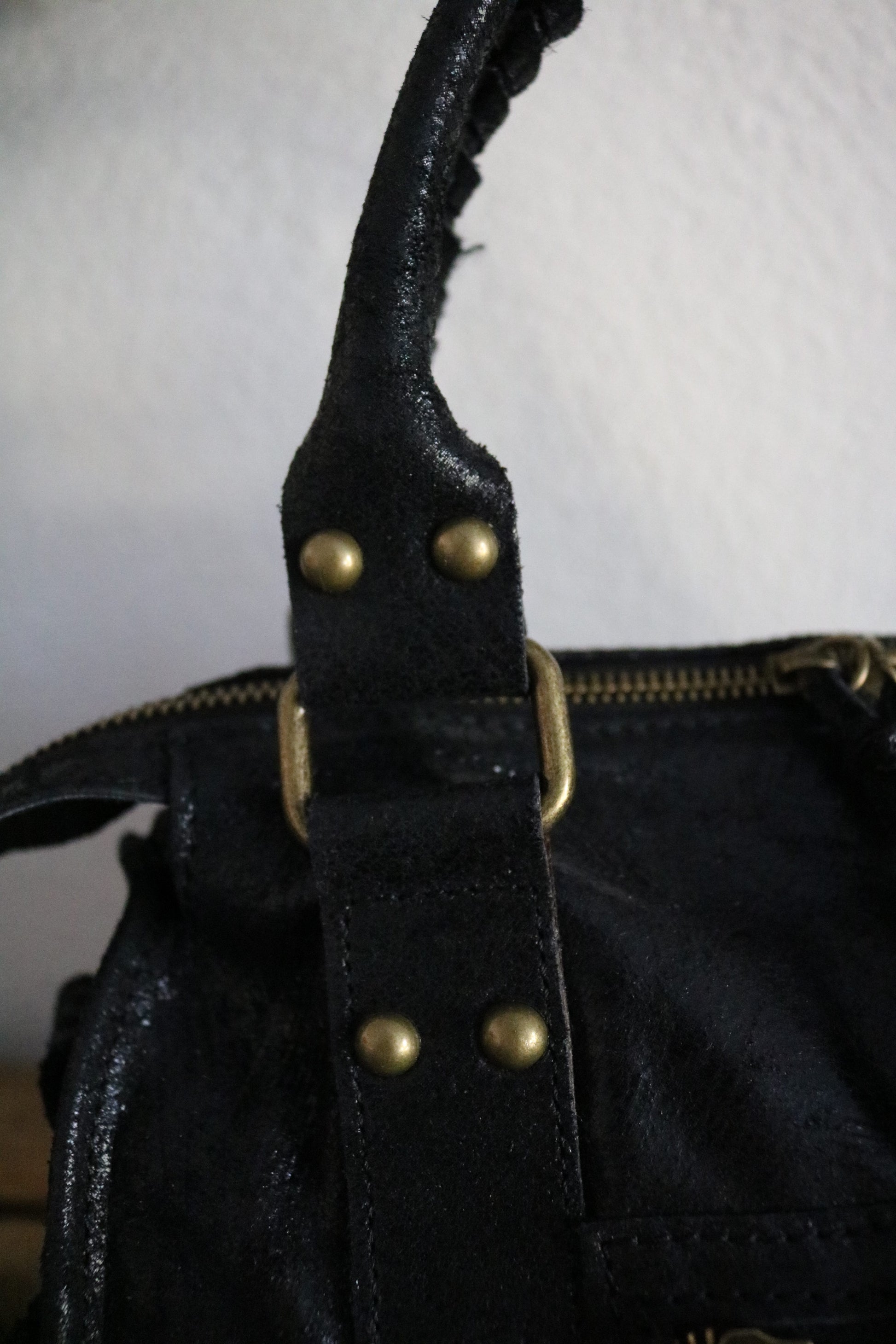 hand-/schouder-/crossbody tas van leer