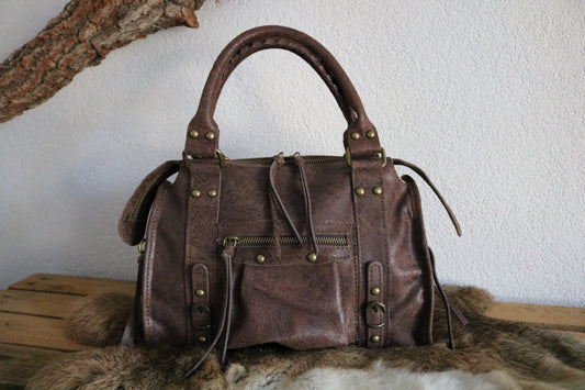 hand-/schouder-/crossbody tas van leer