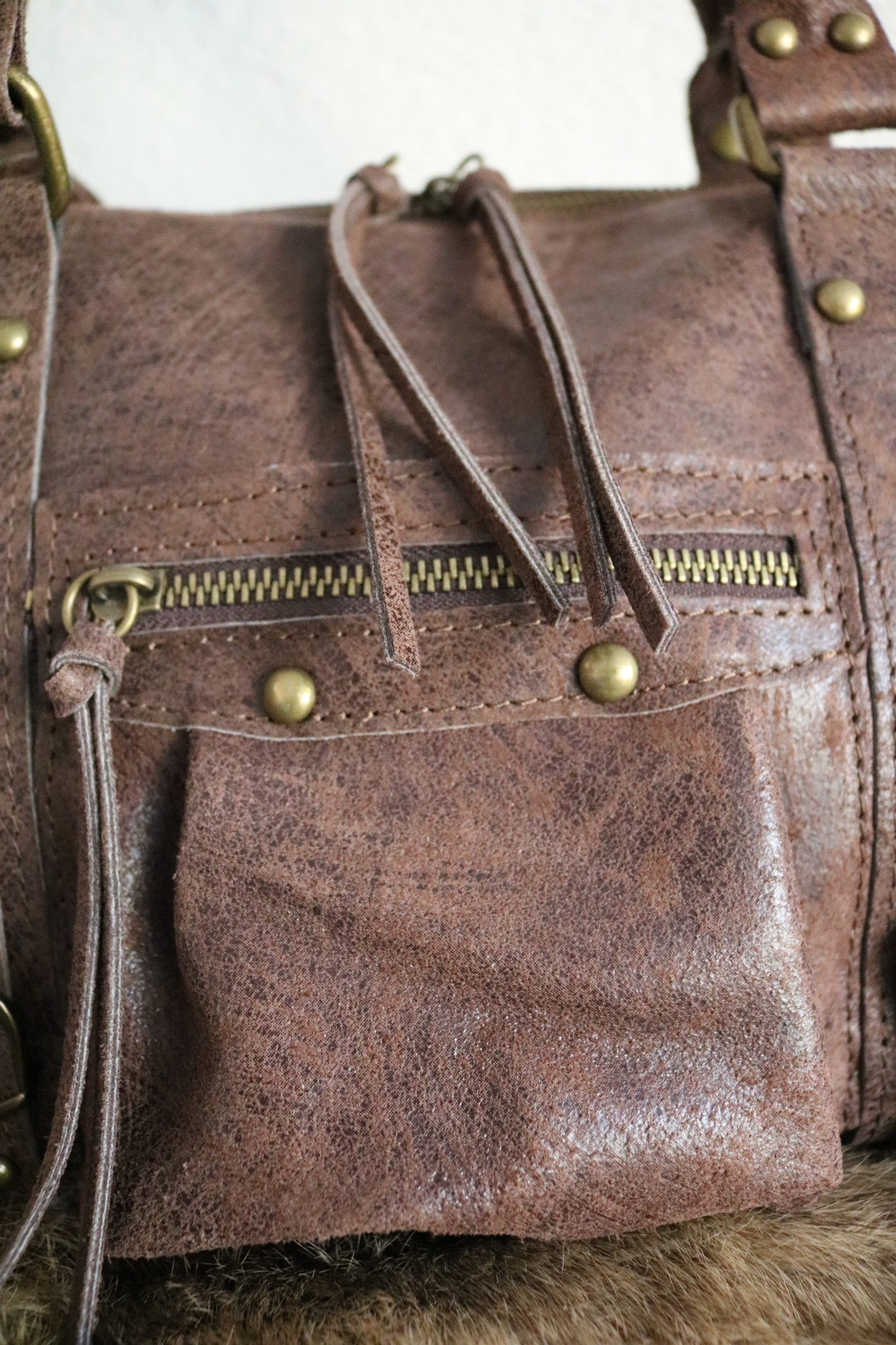hand-/schouder-/crossbody tas van leer
