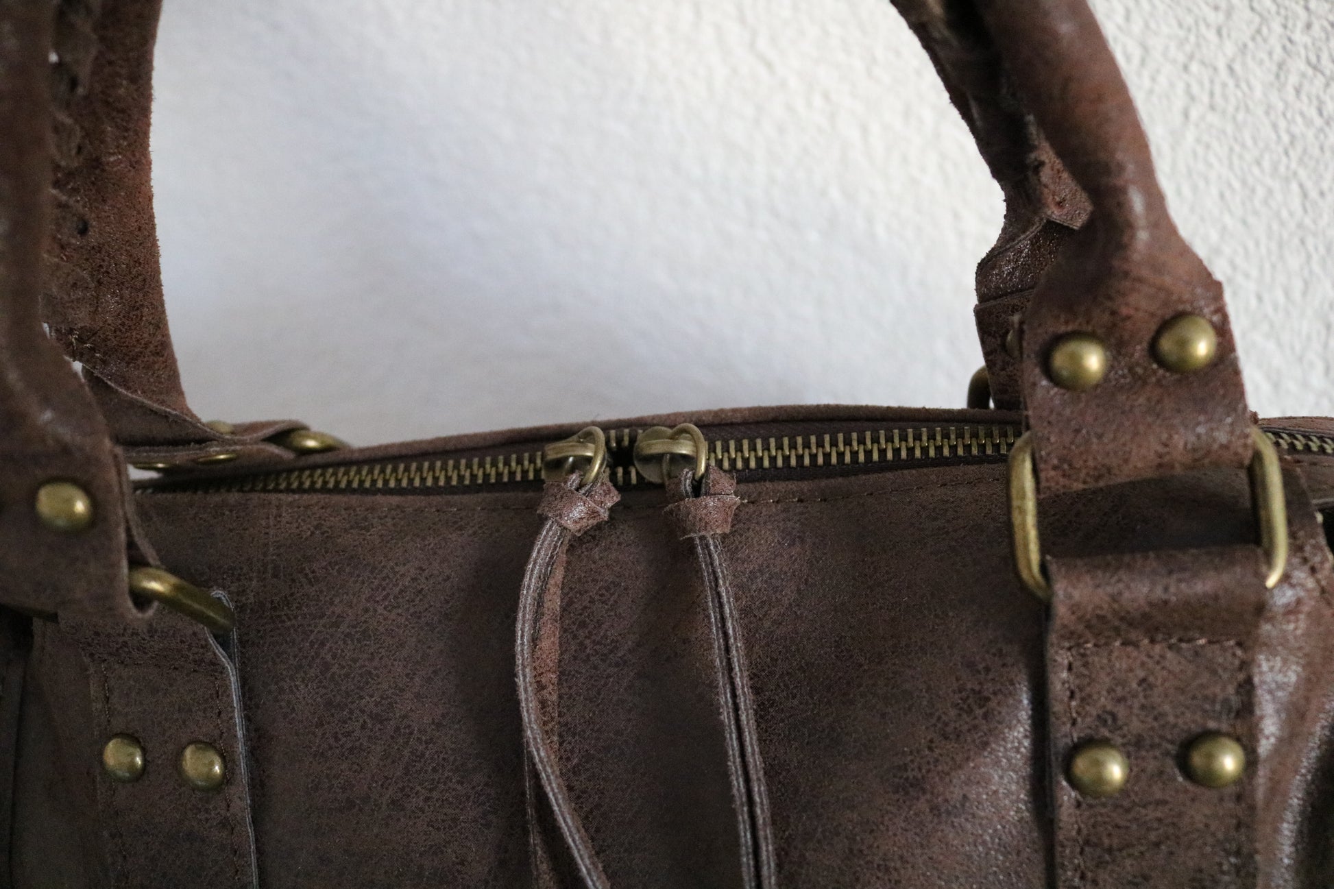 hand-/schouder-/crossbody tas van leer