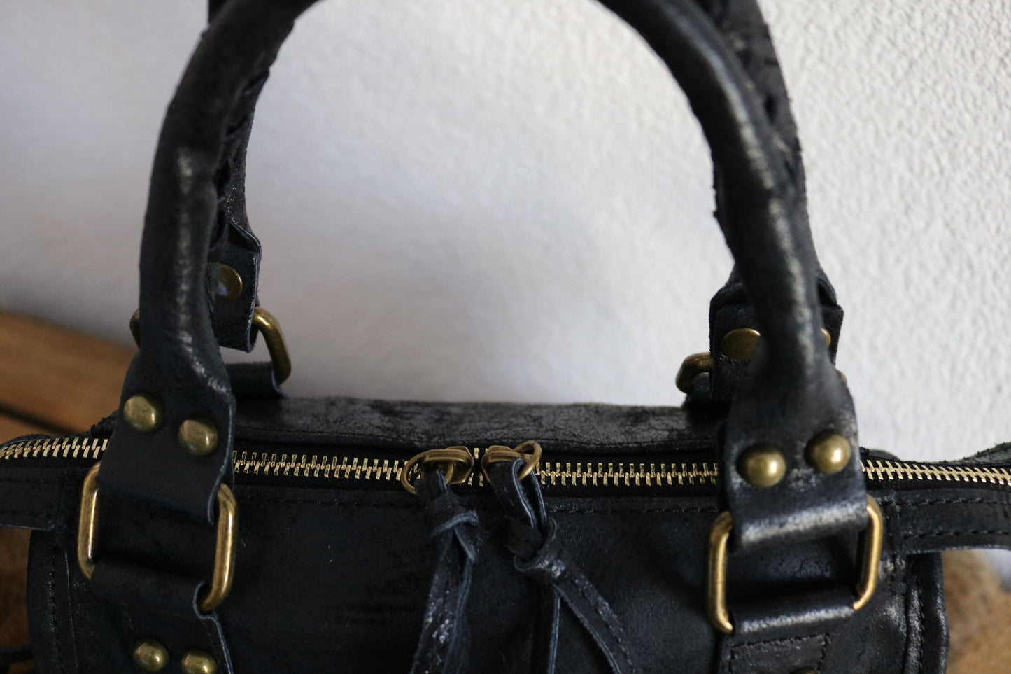 hand-/schouder-/crossbody tas van leer