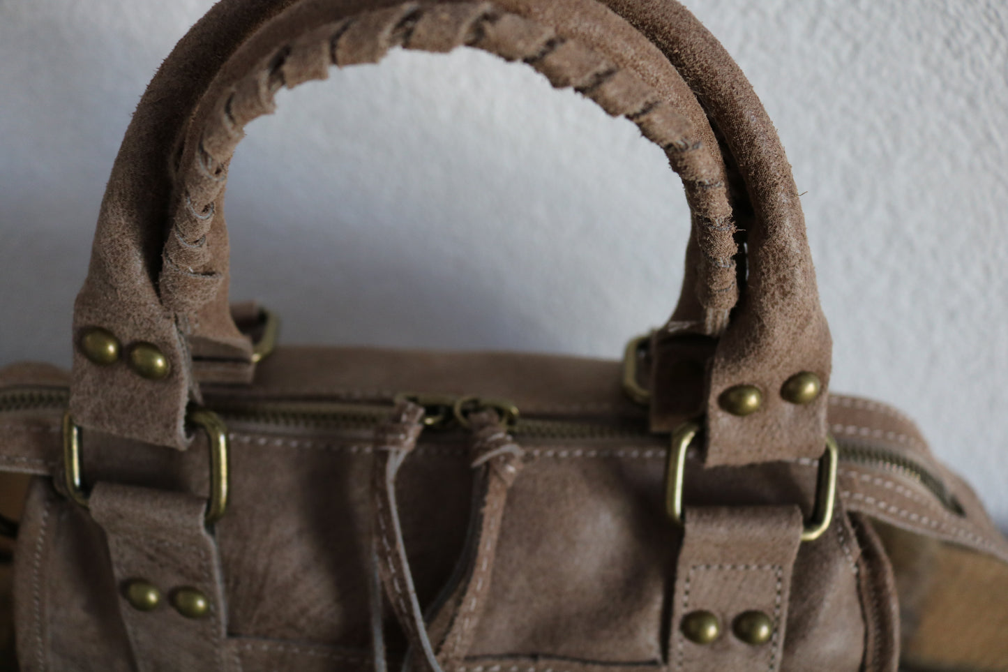 hand-/schouder-/crossbody tas van leer