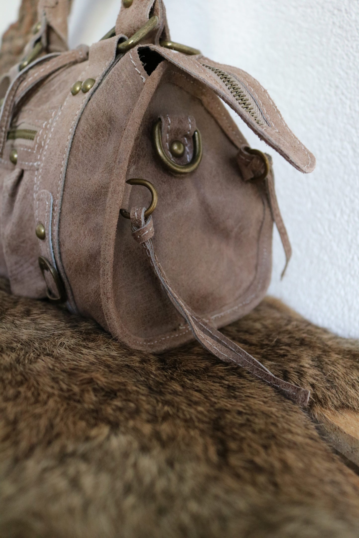 hand-/schouder-/crossbody tas van leer
