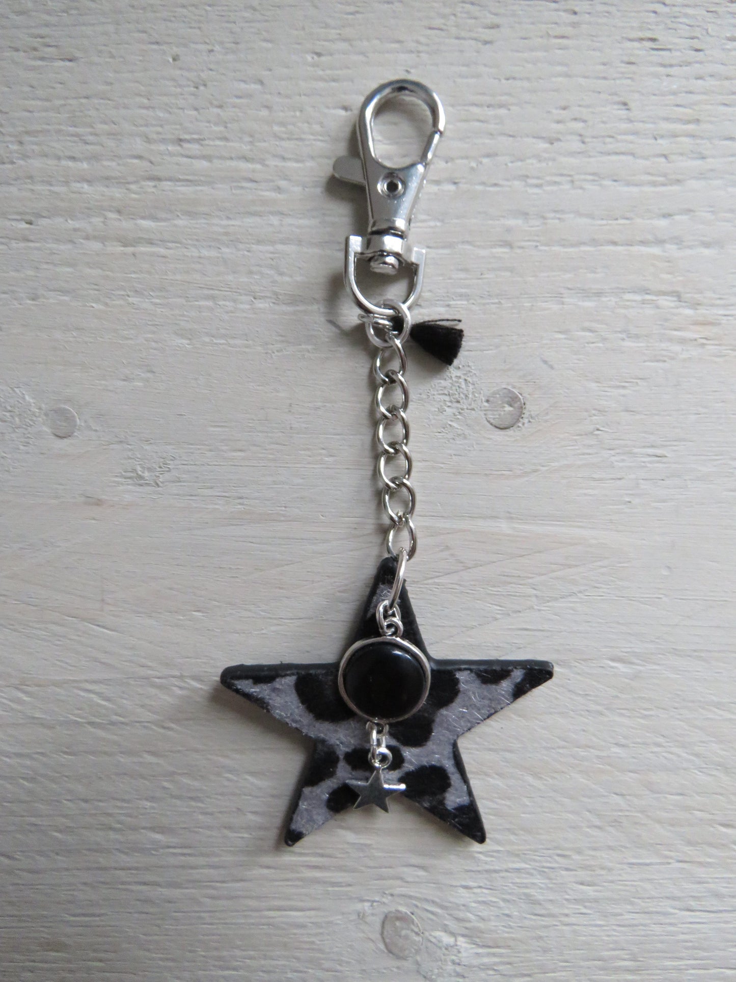 Sleutelhanger/tashanger ster (leer)