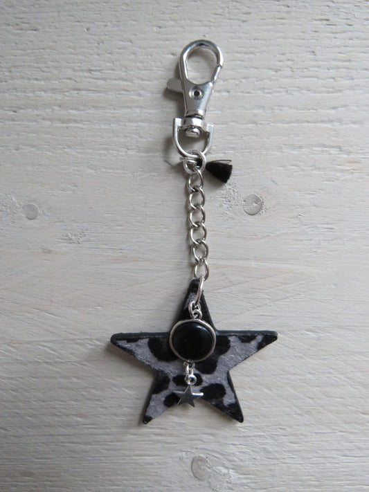 Sleutelhanger/tashanger ster (leer)