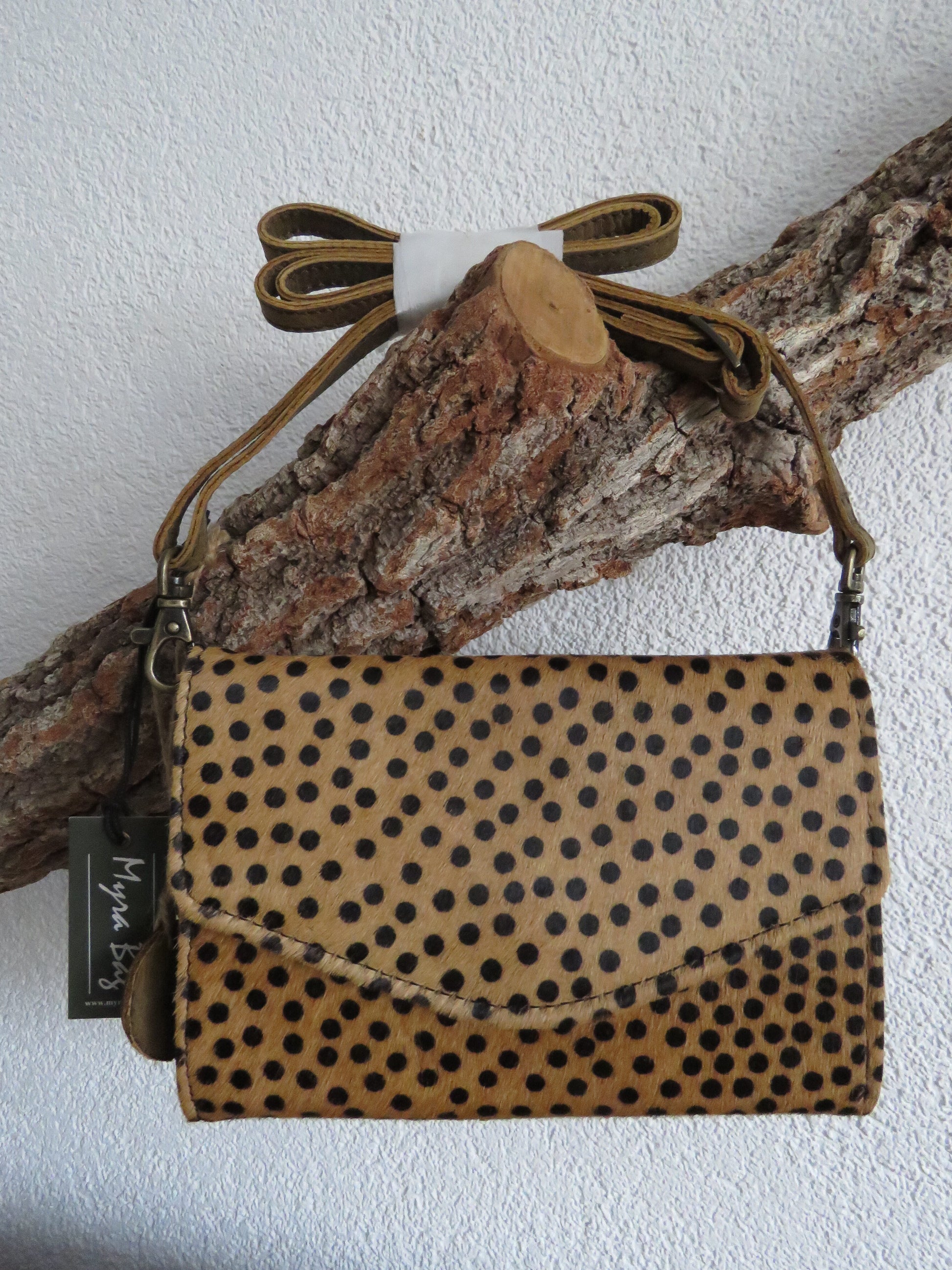 schoudertasje/portemonnee van leer (Myra bag)