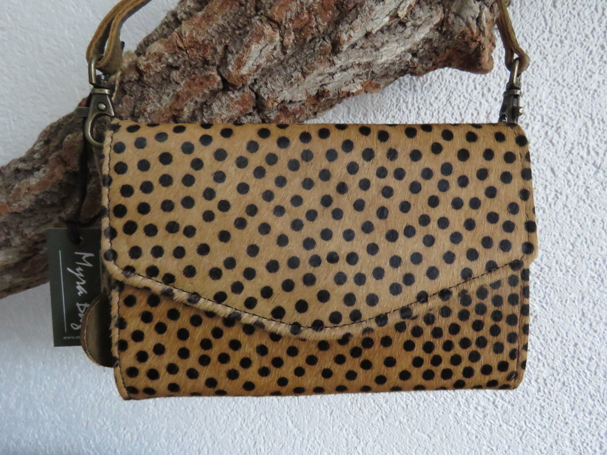 schoudertasje/portemonnee van leer (Myra bag)