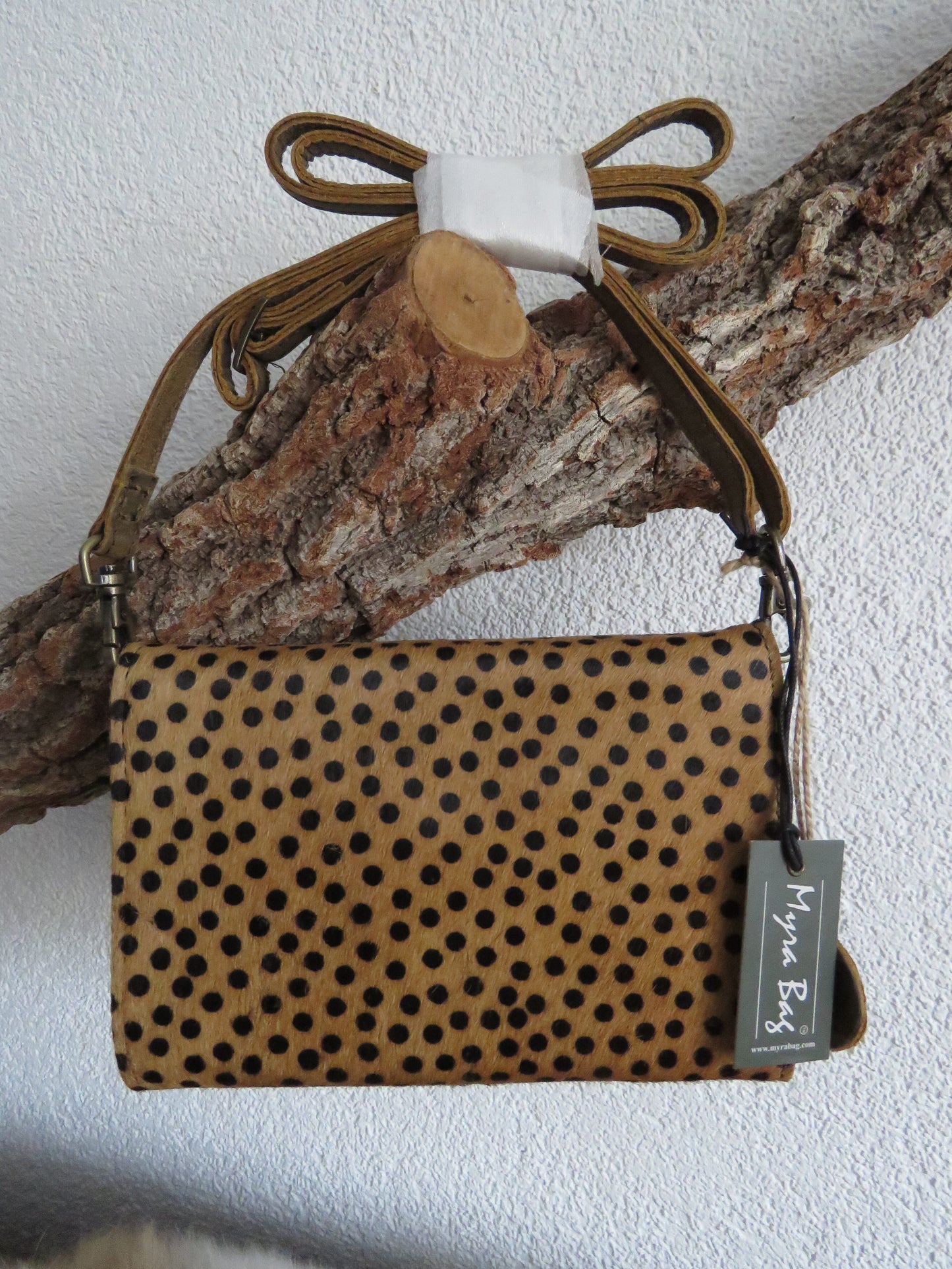 schoudertasje/portemonnee van leer (Myra bag)