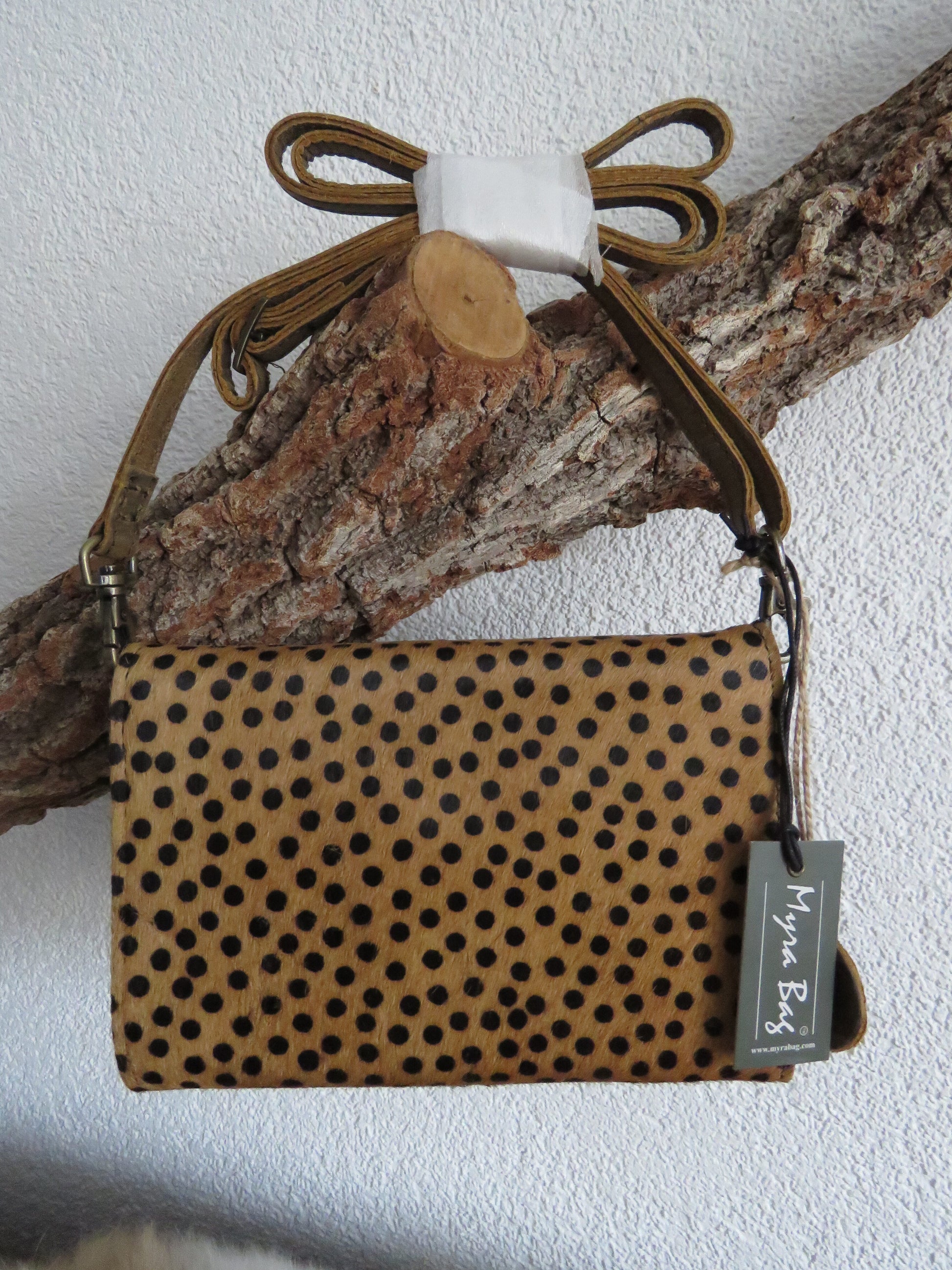 schoudertasje/portemonnee van leer (Myra bag)