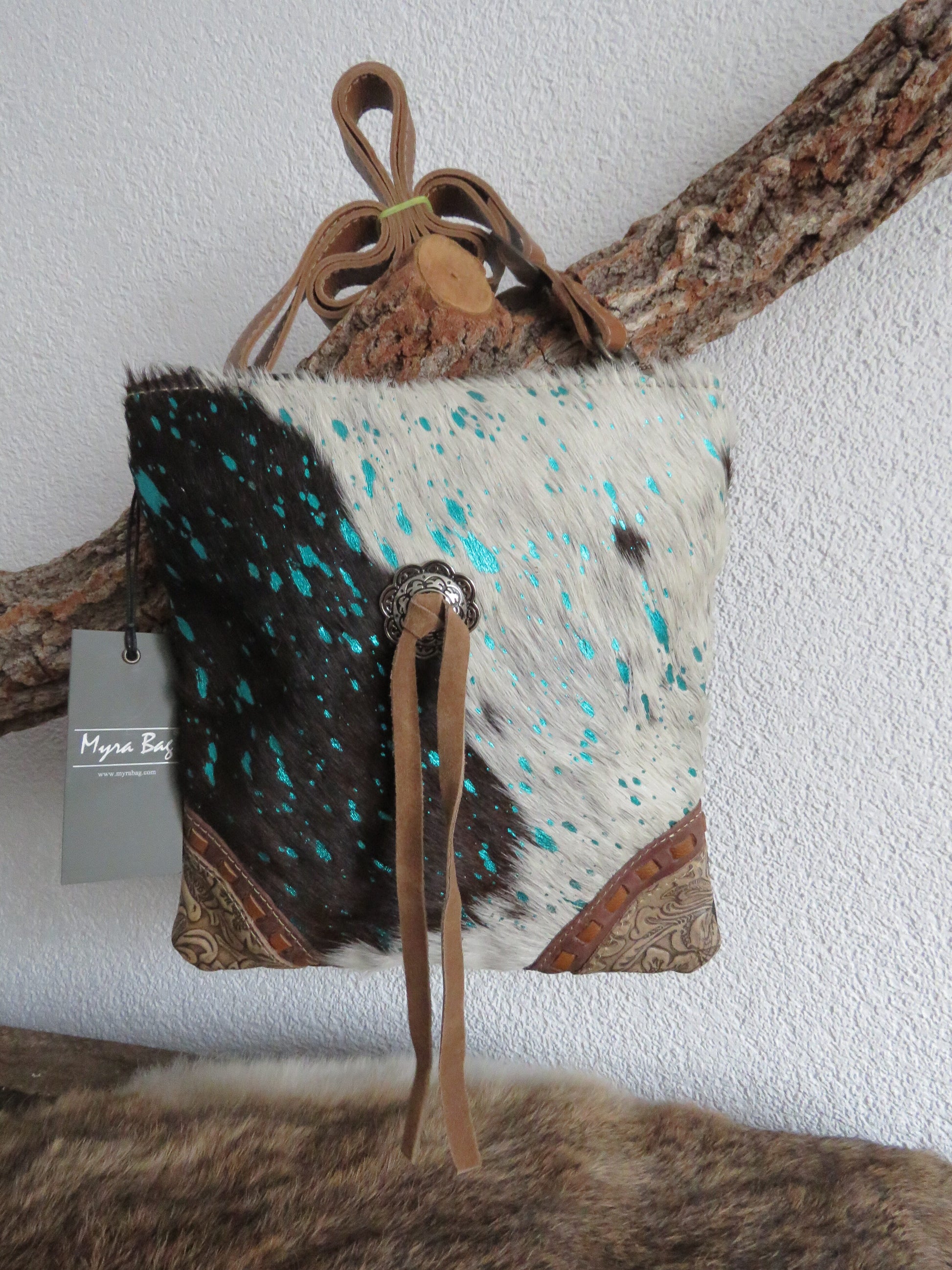 schoudertas van Myra Bag (leer)