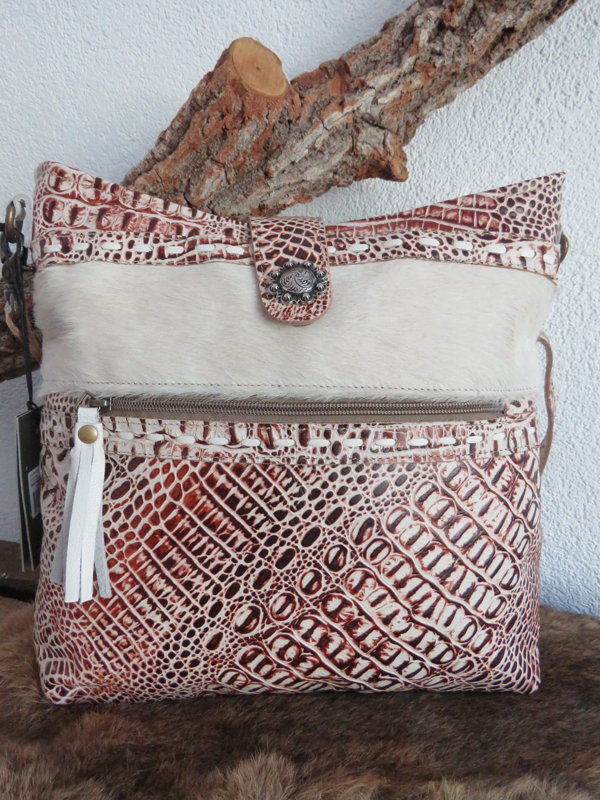 hand/schoudertas van Myra Bag (leer)