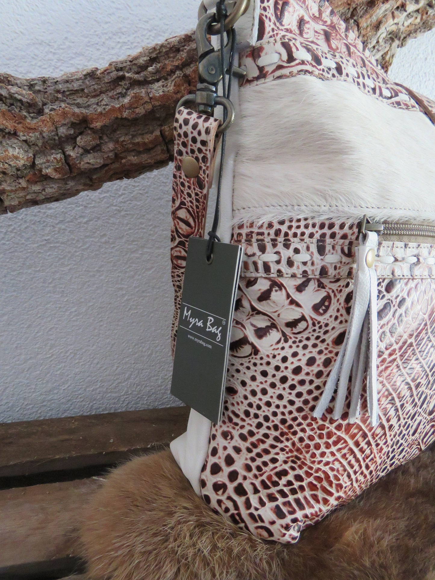 hand/schoudertas van Myra Bag (leer)