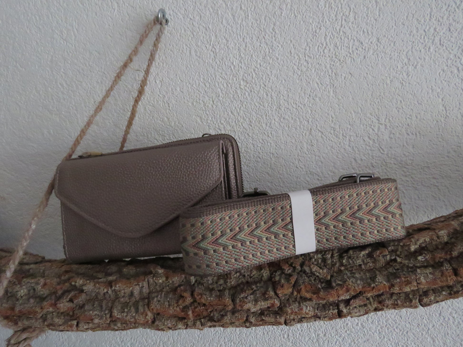 Portemonnee/schoudertasje (Taupe)