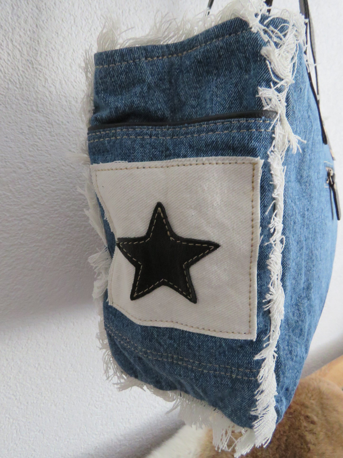 schoudertas van Myra Bag  (canvas/spijkerstof/leer)