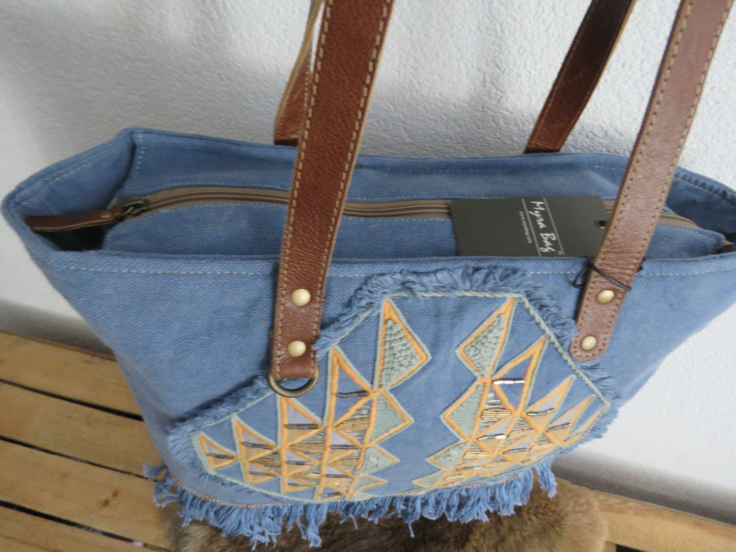 hand/schoudertas van Myra Bag (canvas/leer)