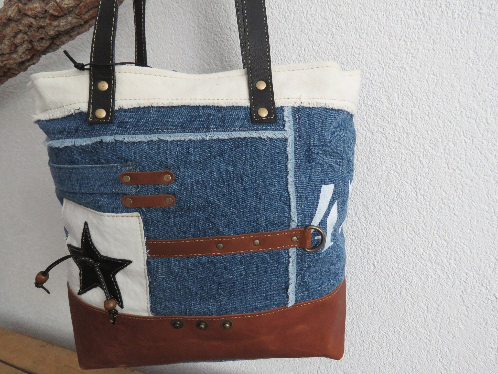 hand/schoudertas van Myra Bag (canvas/leer)