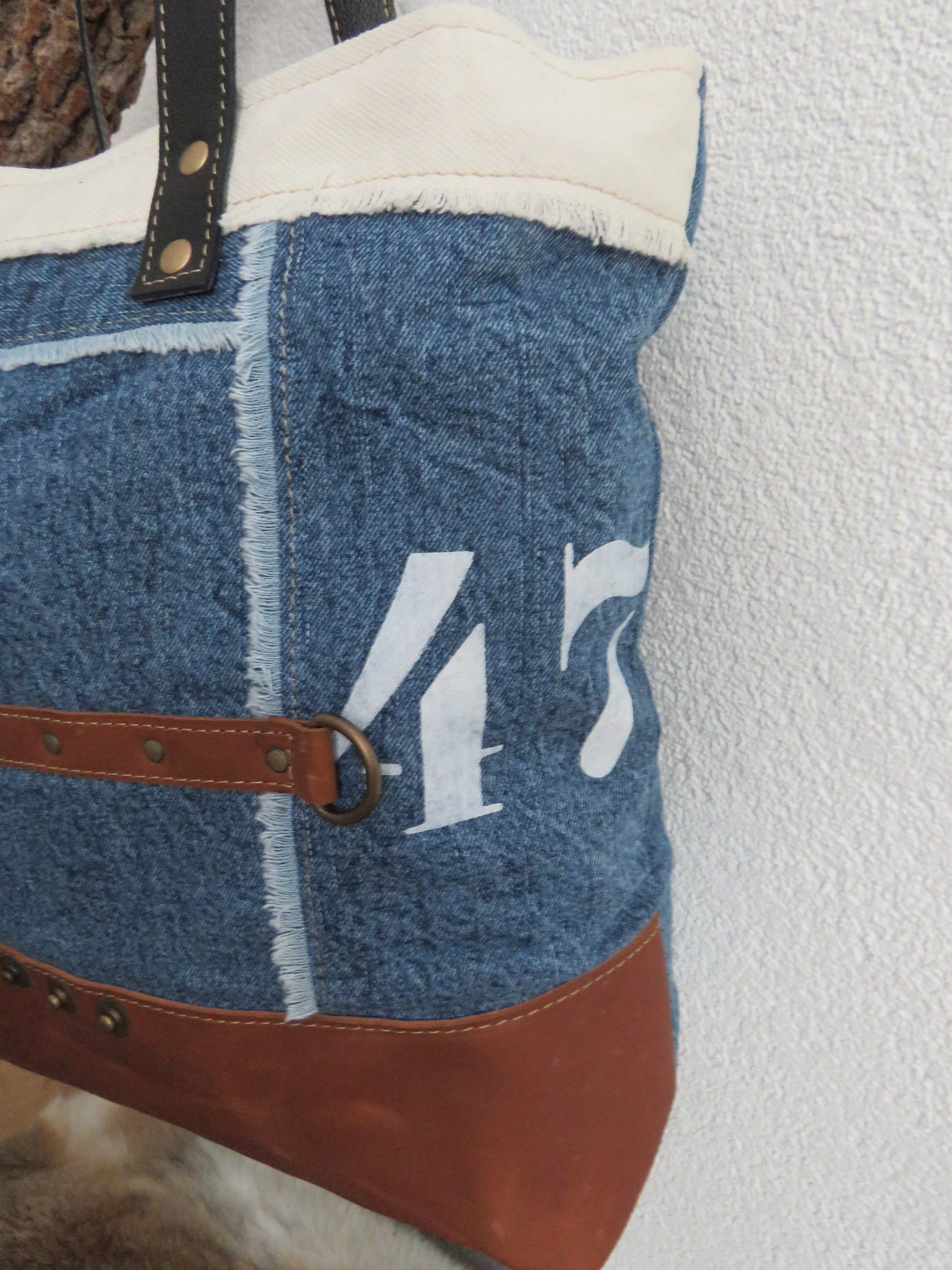hand/schoudertas van Myra Bag (canvas/leer)