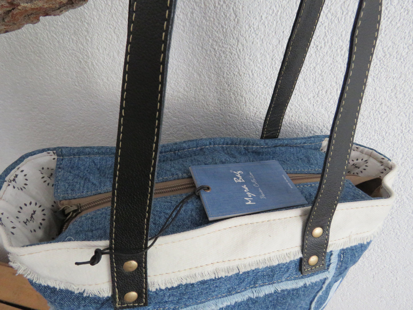 hand/schoudertas van Myra Bag (canvas/leer)
