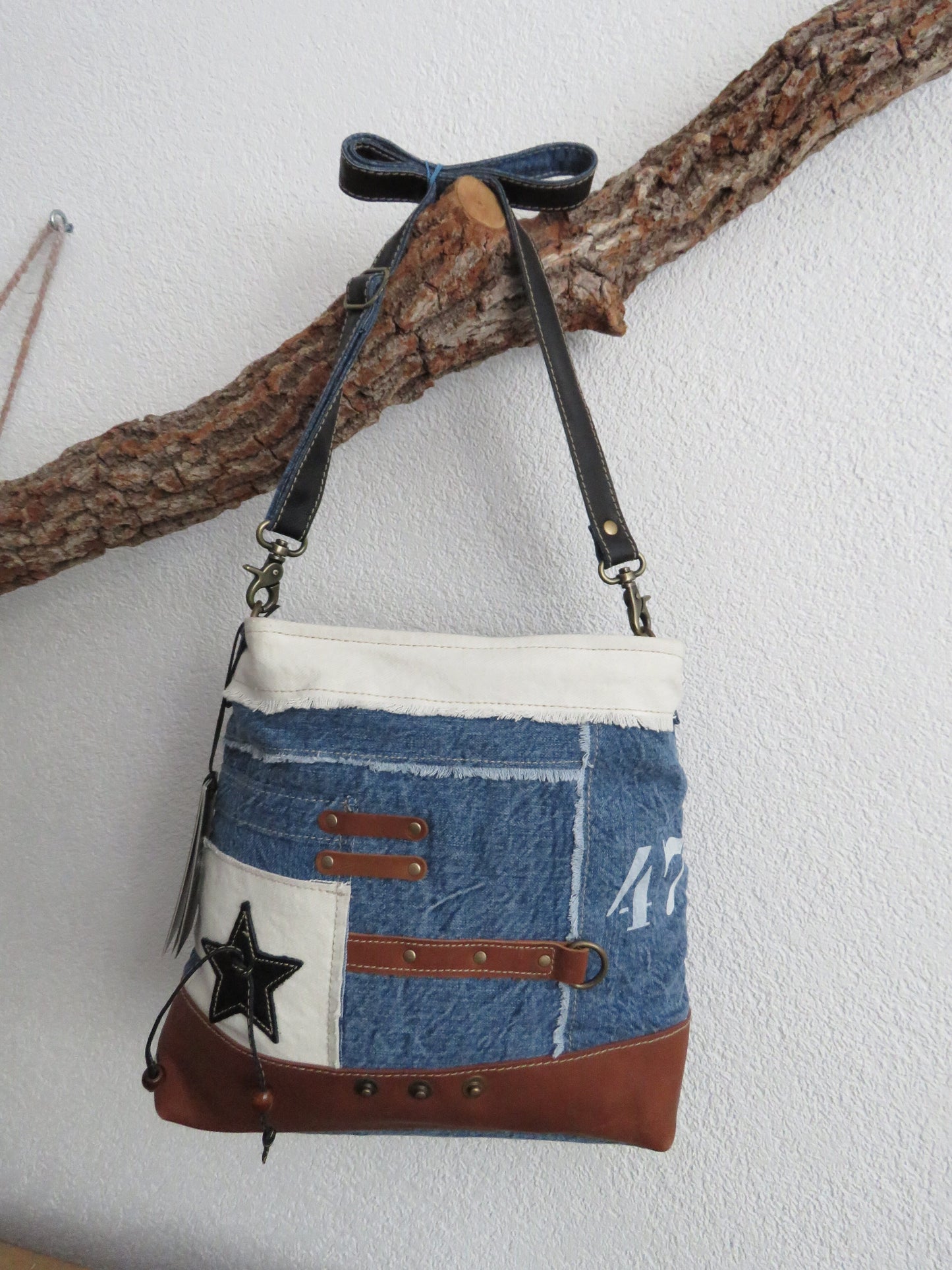 hand/schoudertas van Myra Bag (canvas/leer)