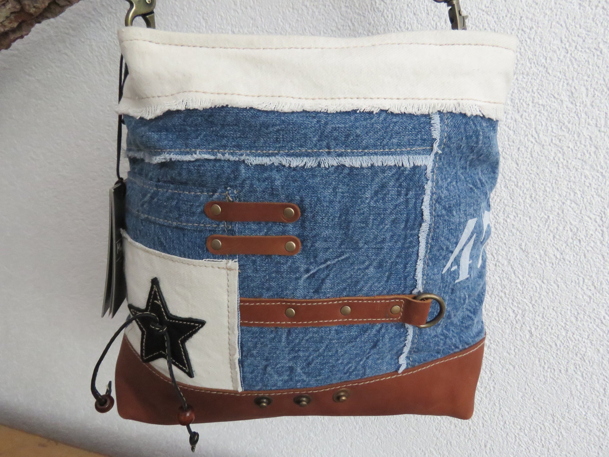hand/schoudertas van Myra Bag (canvas/leer)