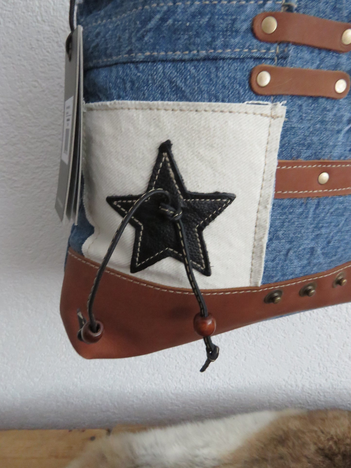 hand/schoudertas van Myra Bag (canvas/leer)