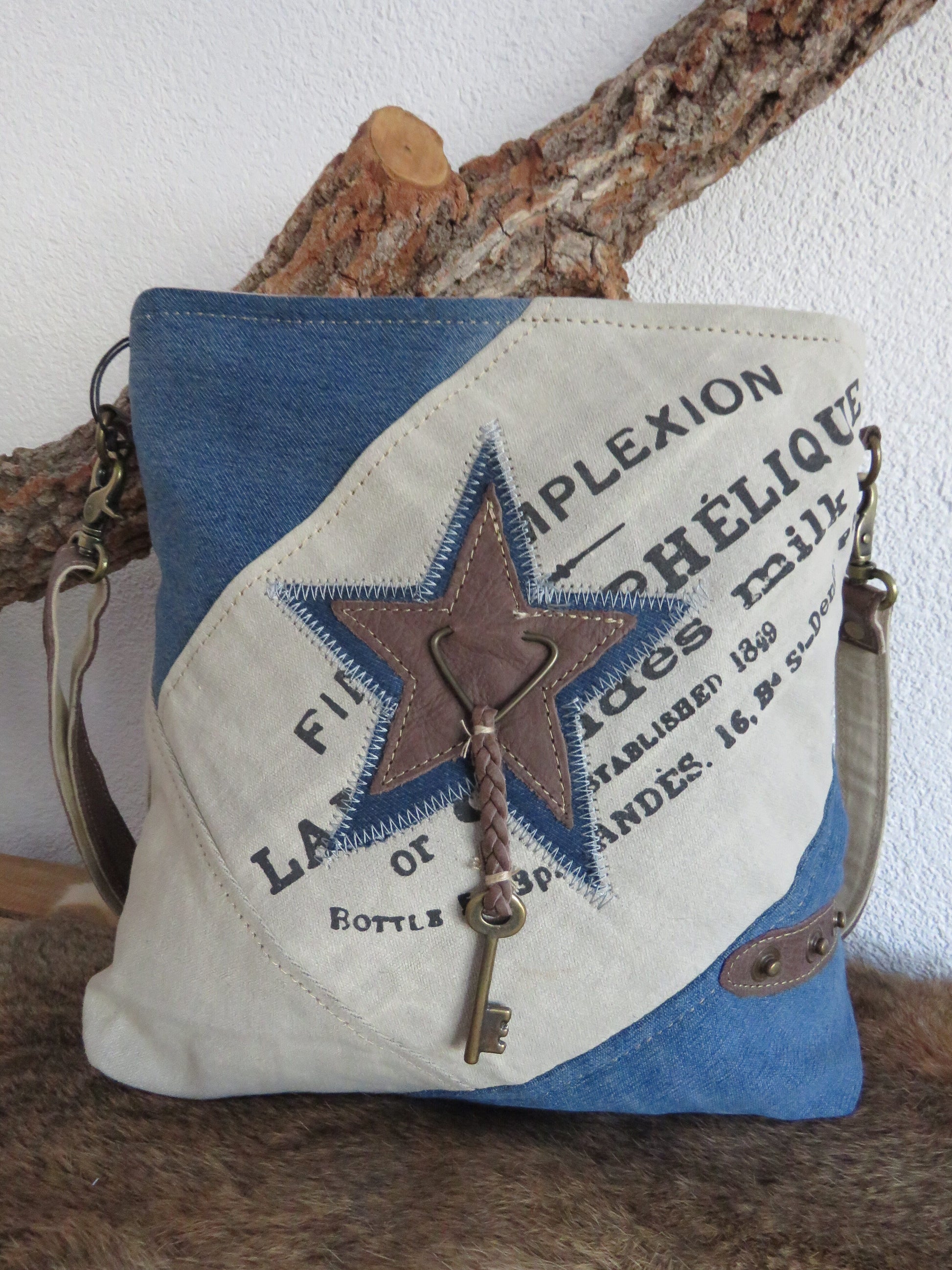 hand/schoudertas van Myra Bag (canvas/leer)