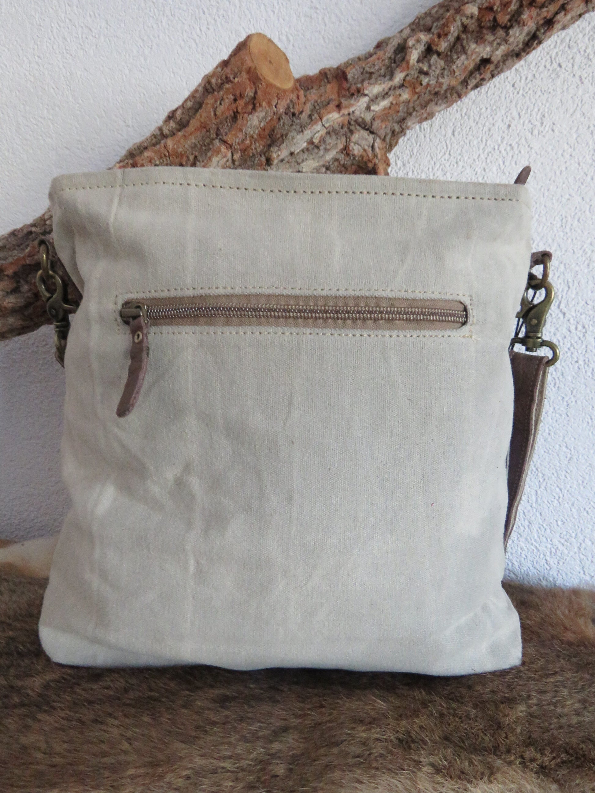 hand/schoudertas van Myra Bag (canvas/leer)