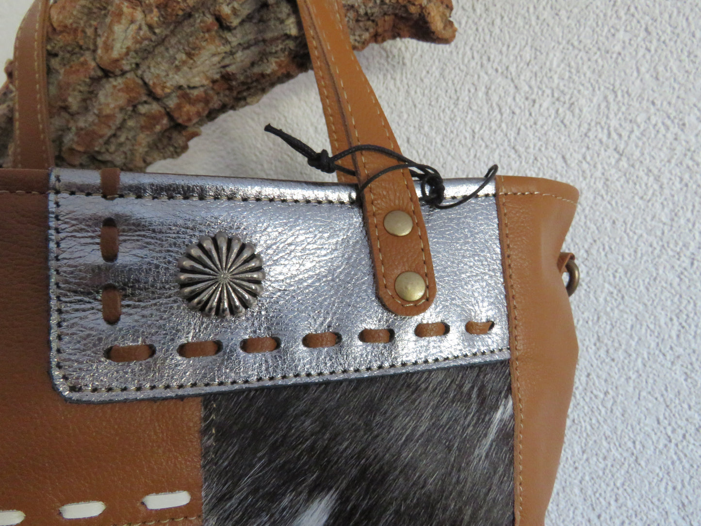 hand/schoudertas van Myra Bag (canvas en leer)