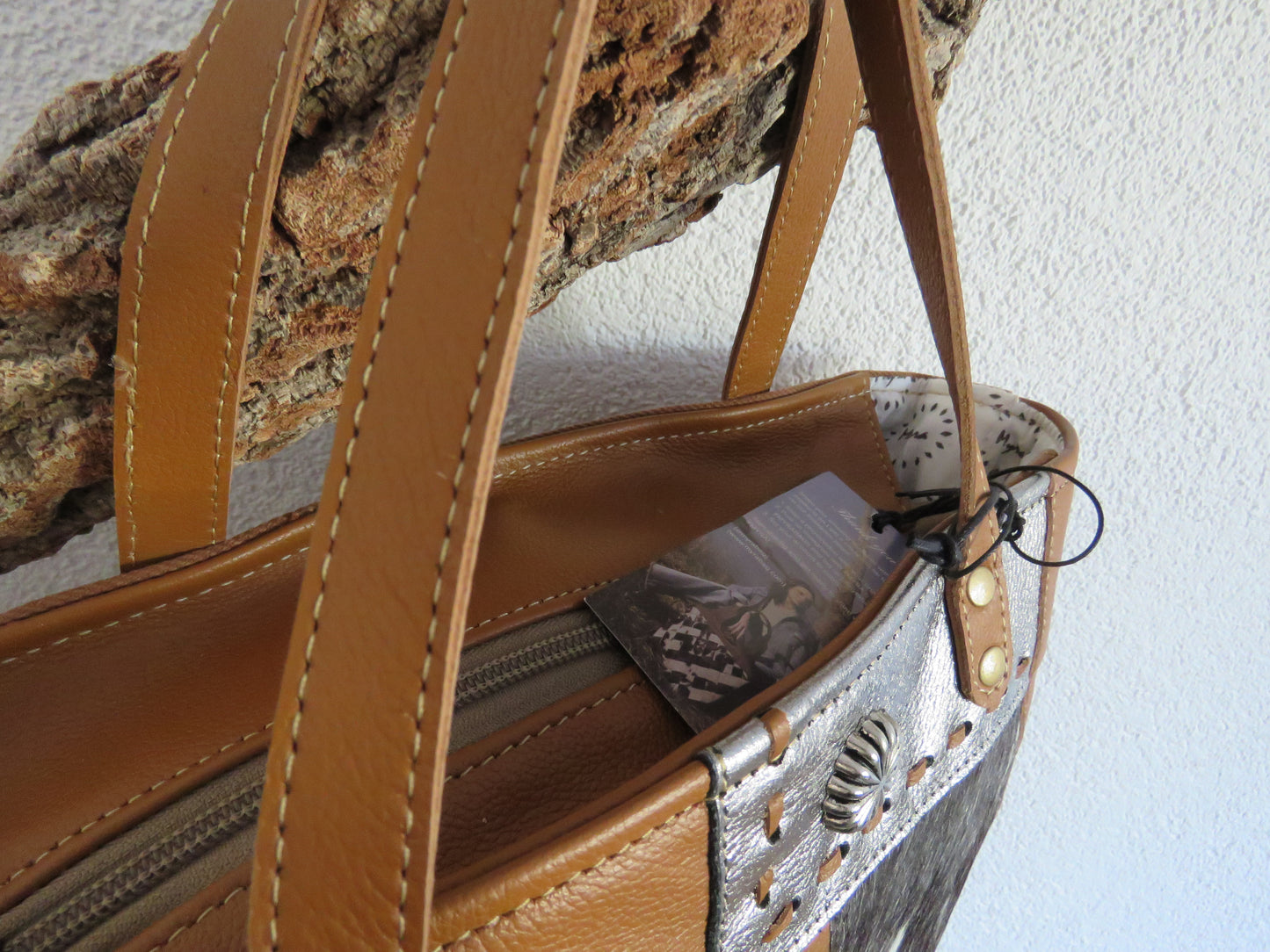hand/schoudertas van Myra Bag (canvas en leer)