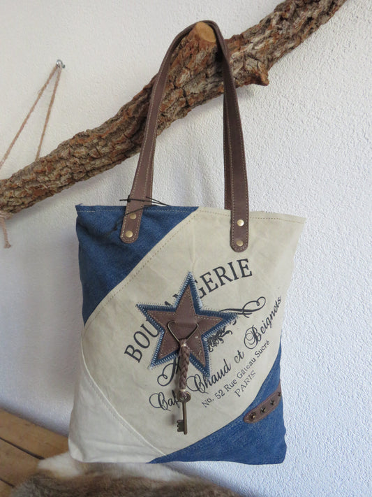 hand/schoudertas van Myra Bag (canvas en leer)