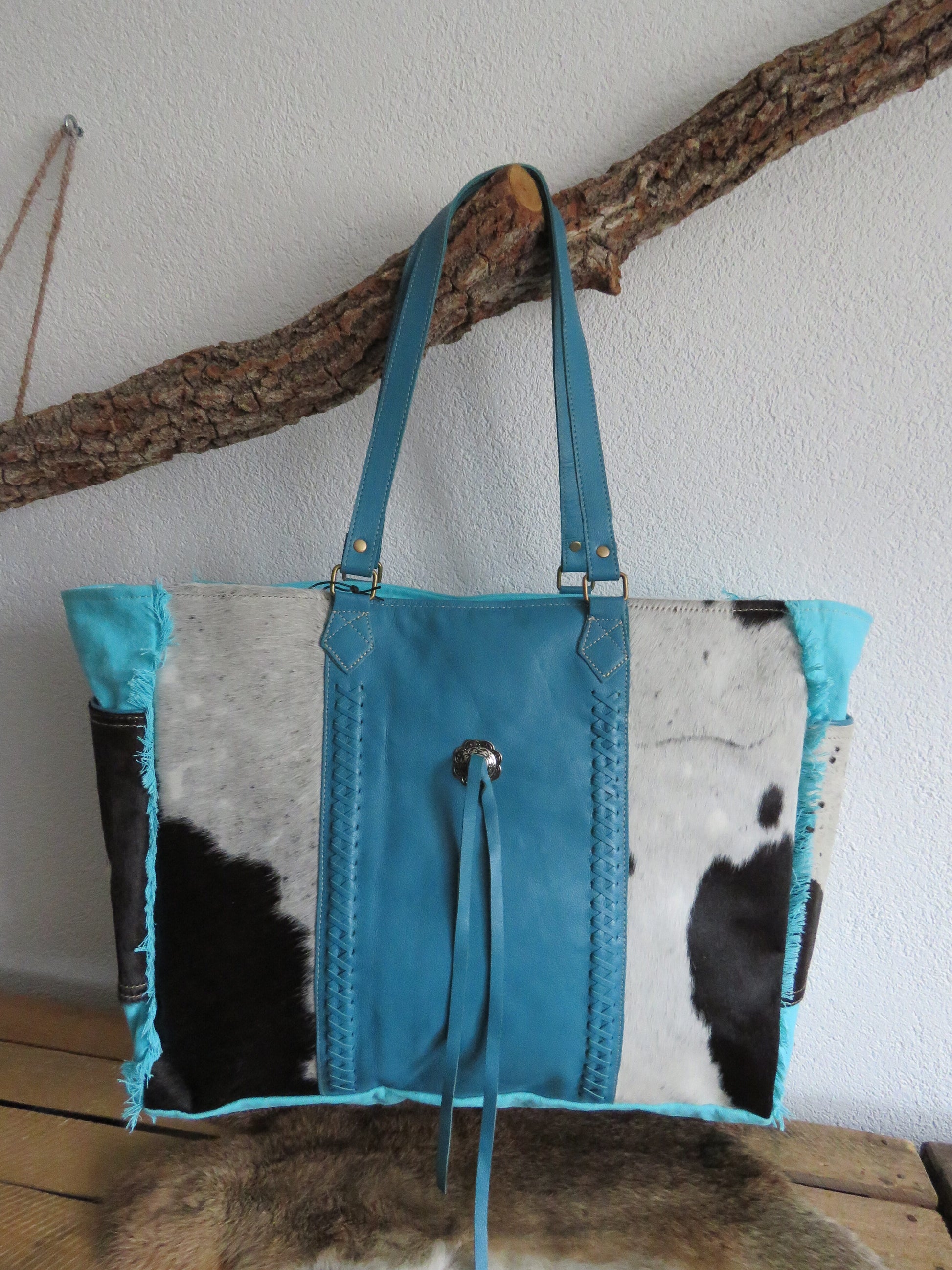 schoudertas/strandtas XXL tas van canvas en leer