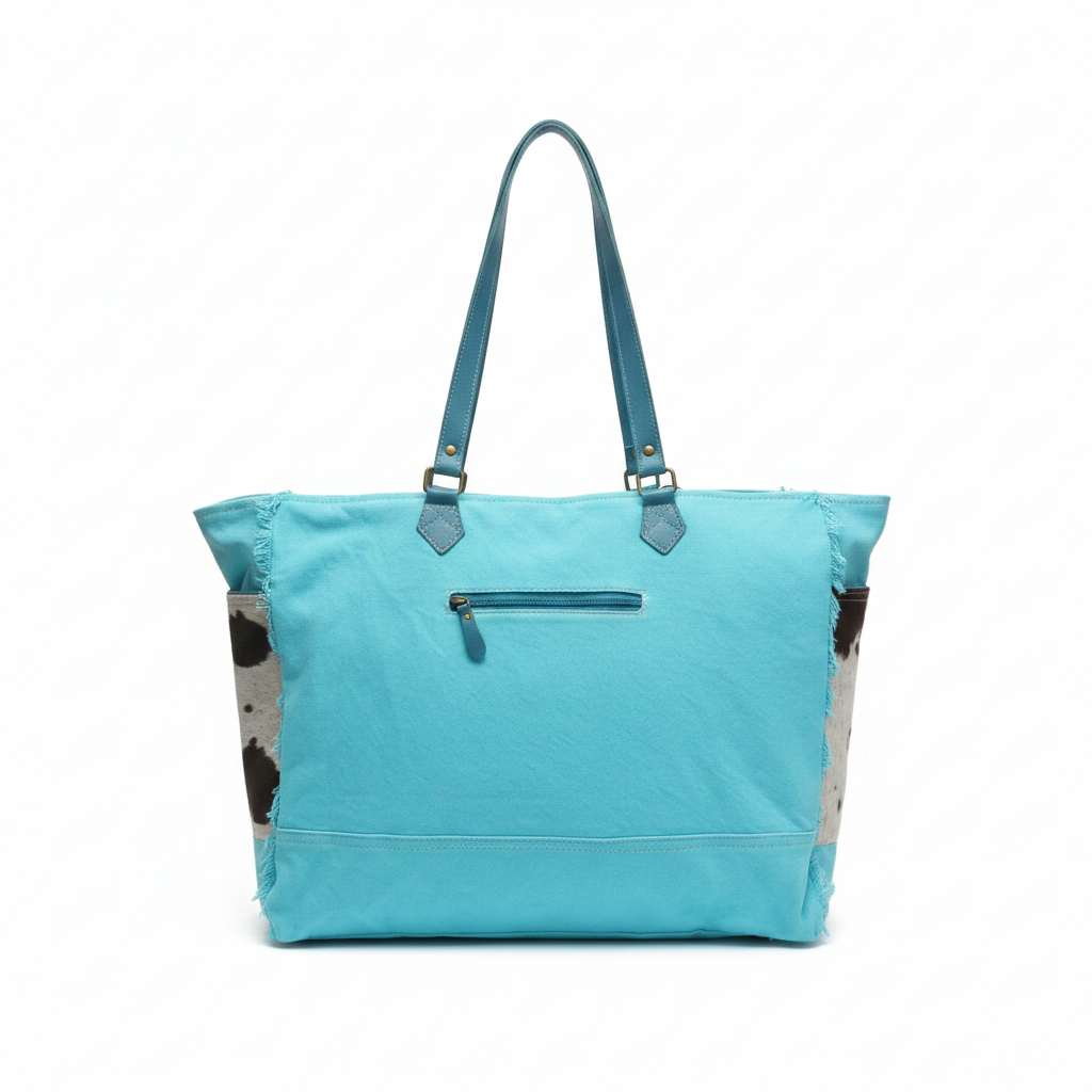 schoudertas/strandtas XXL tas van canvas en leer