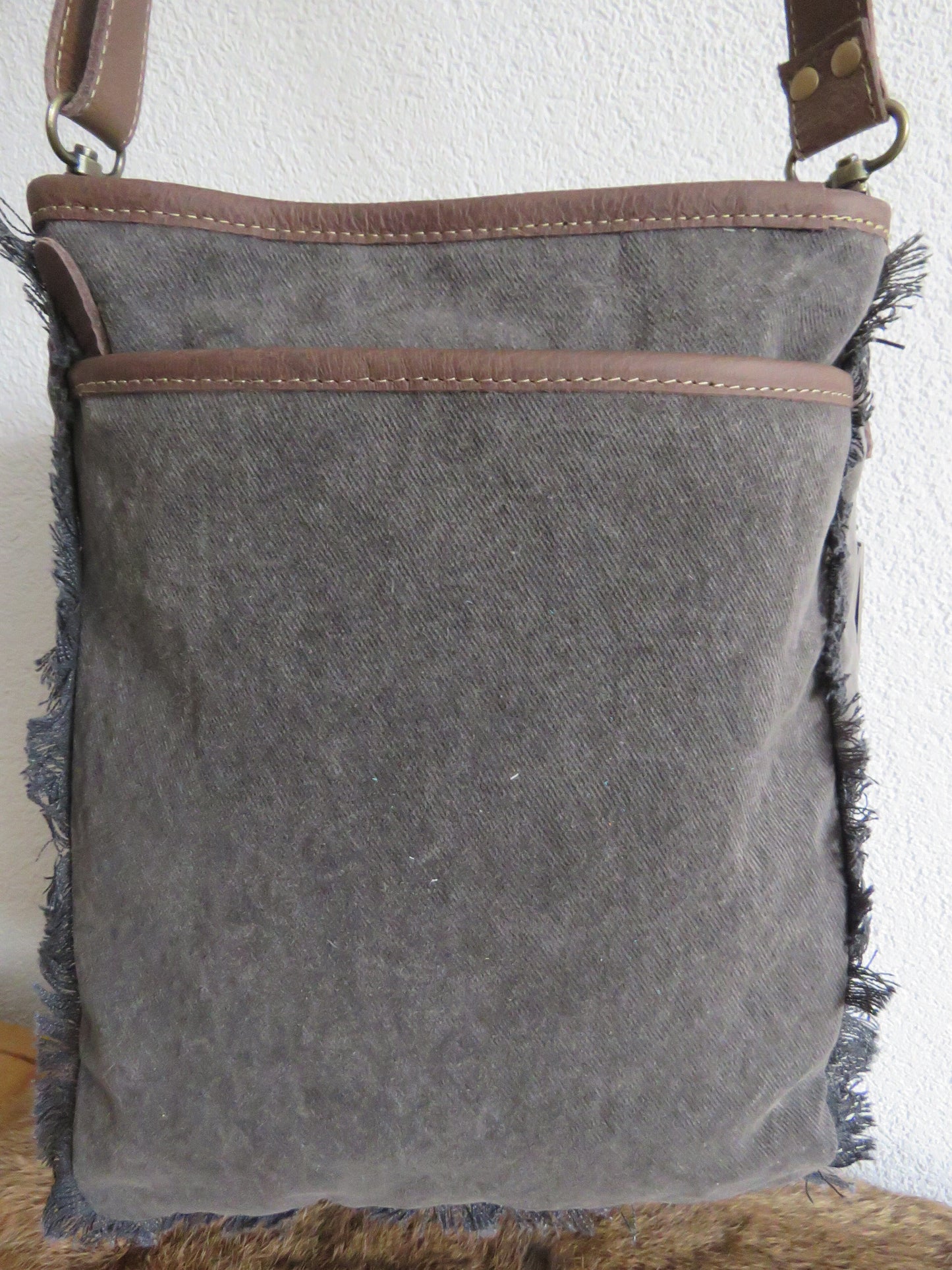 hand/schoudertas van Myra Bag (canvas en leer)