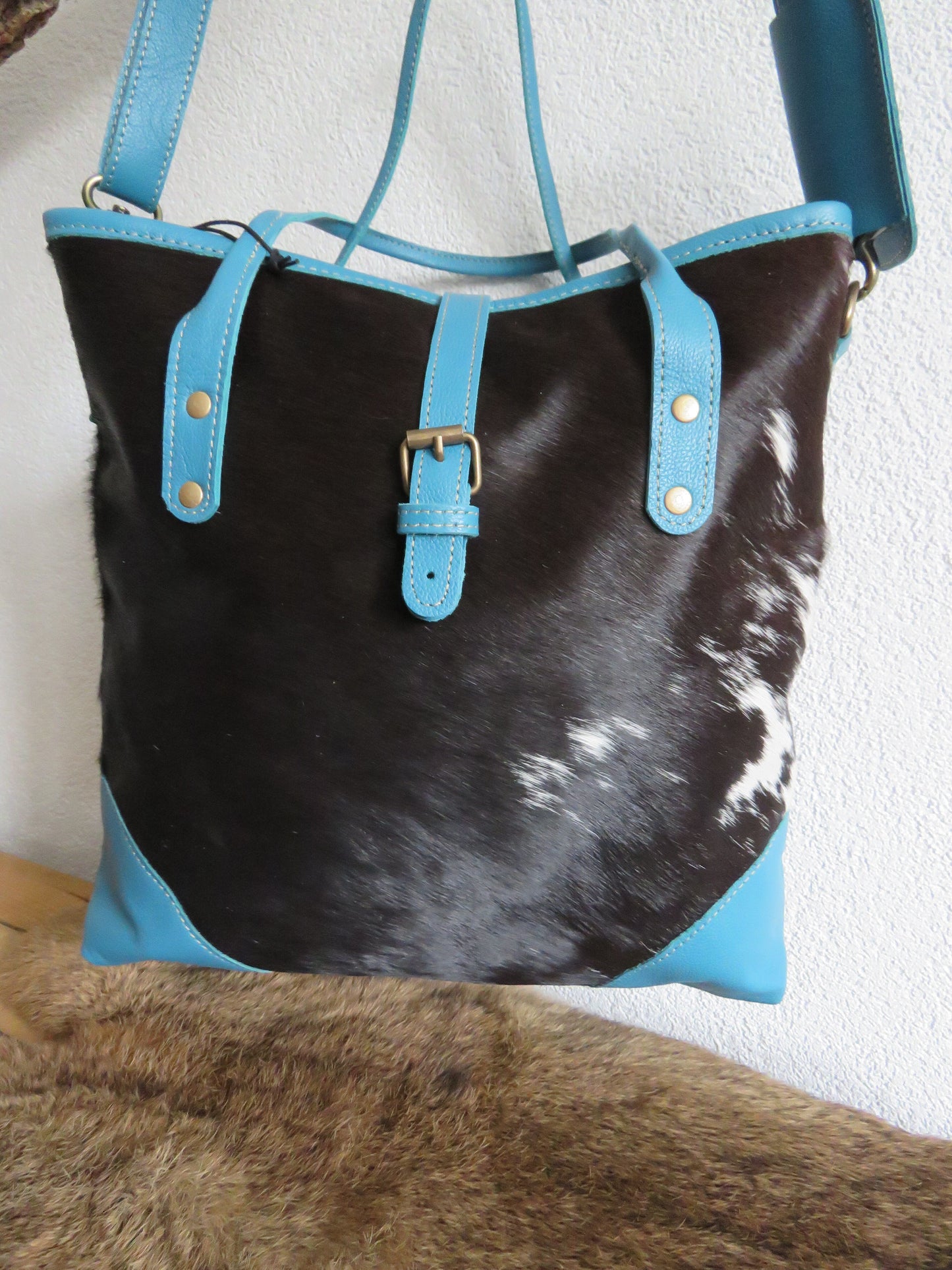 hand/schoudertas van Myra Bag (canvas en leer)