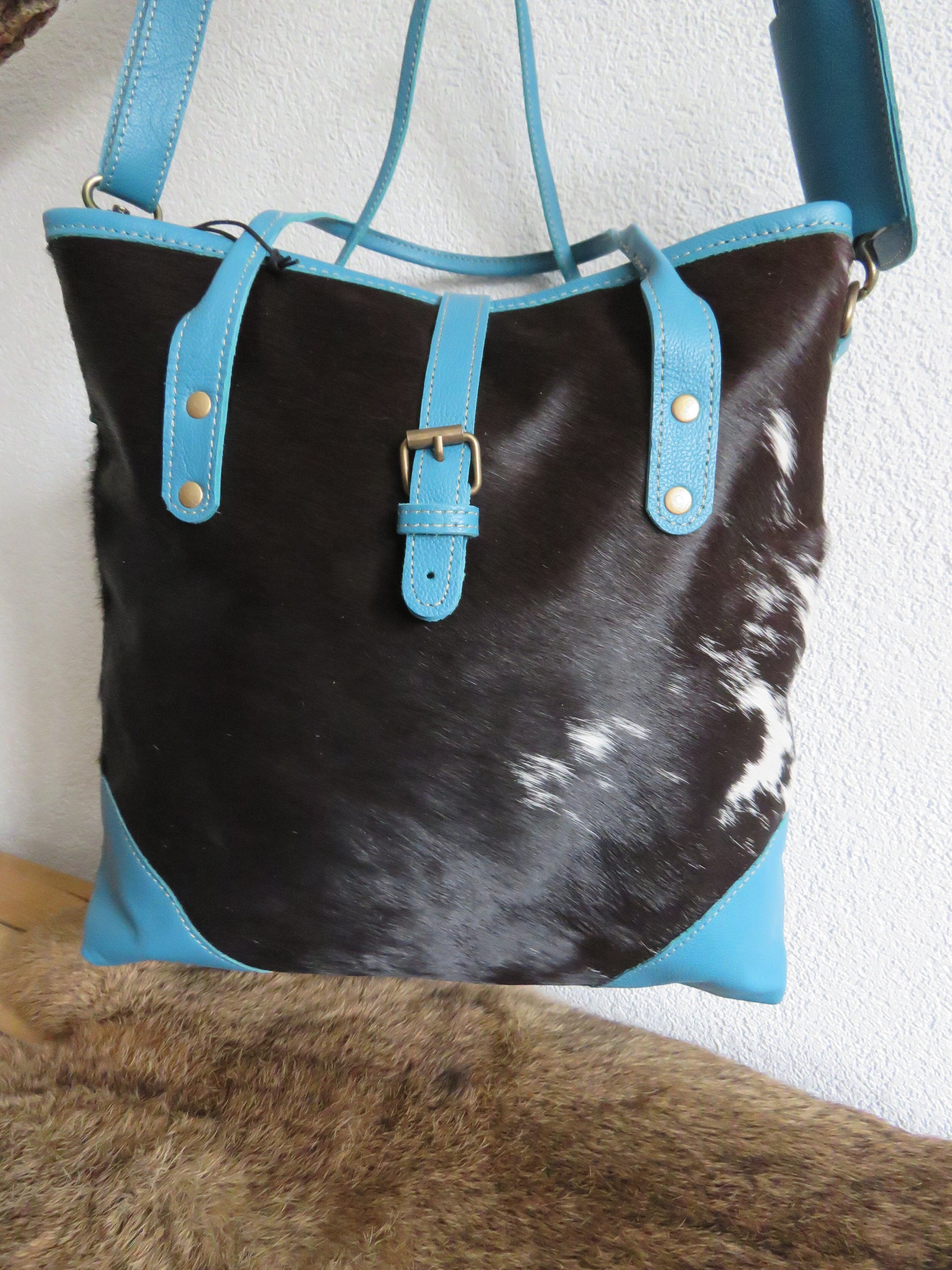 hand/schoudertas van Myra Bag (canvas en leer)