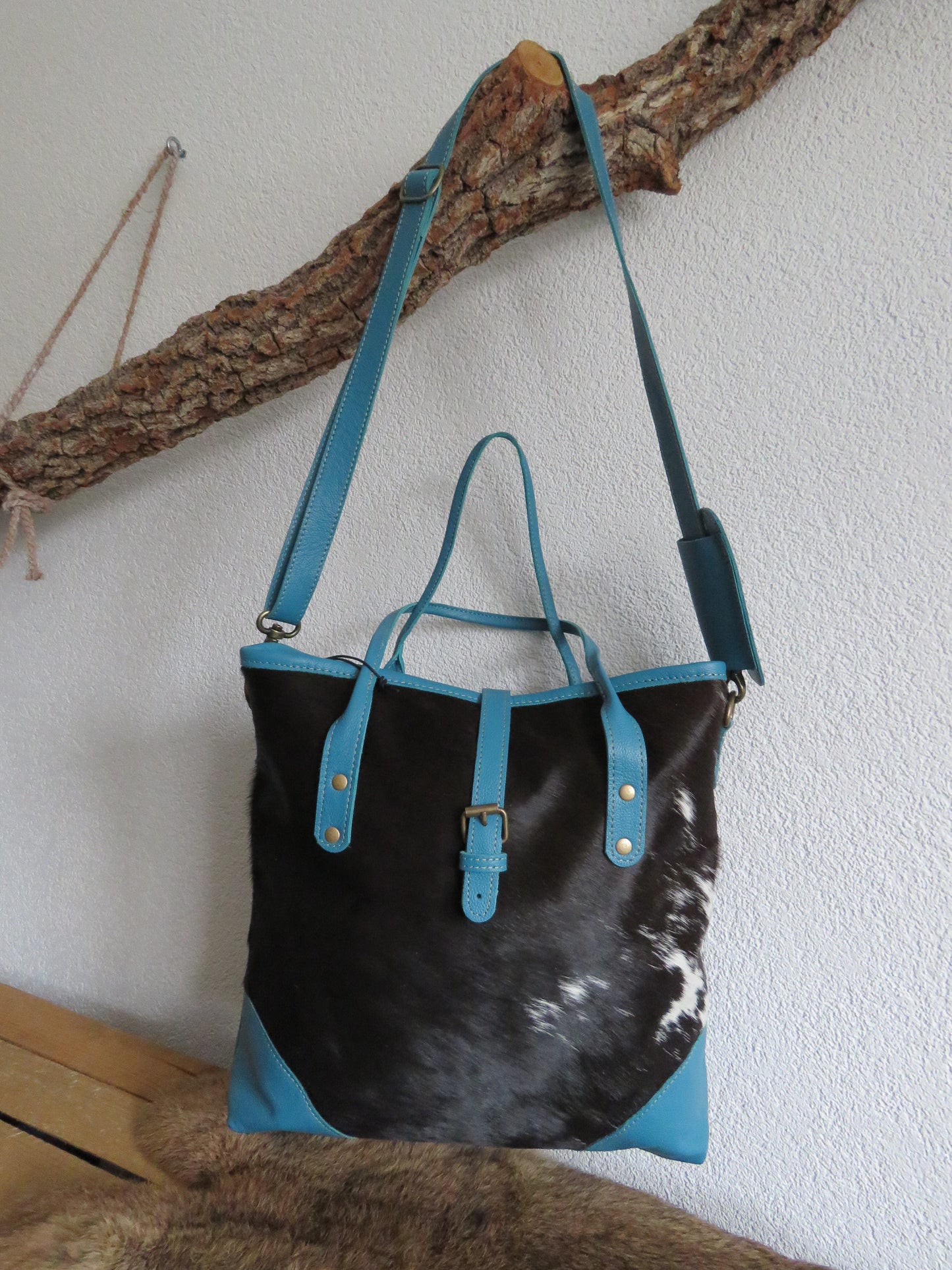 hand/schoudertas van Myra Bag (canvas en leer)