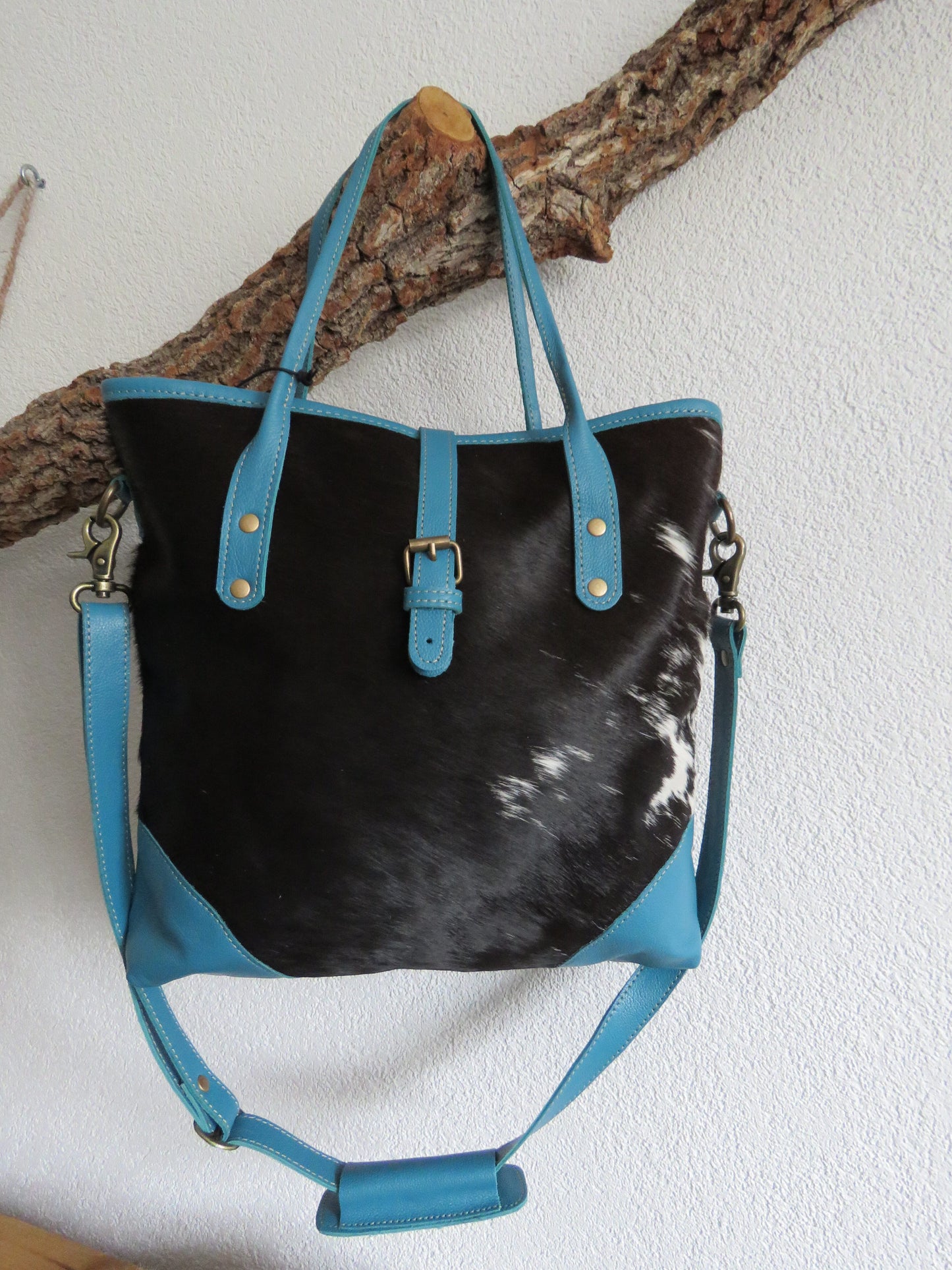 hand/schoudertas van Myra Bag (canvas en leer)